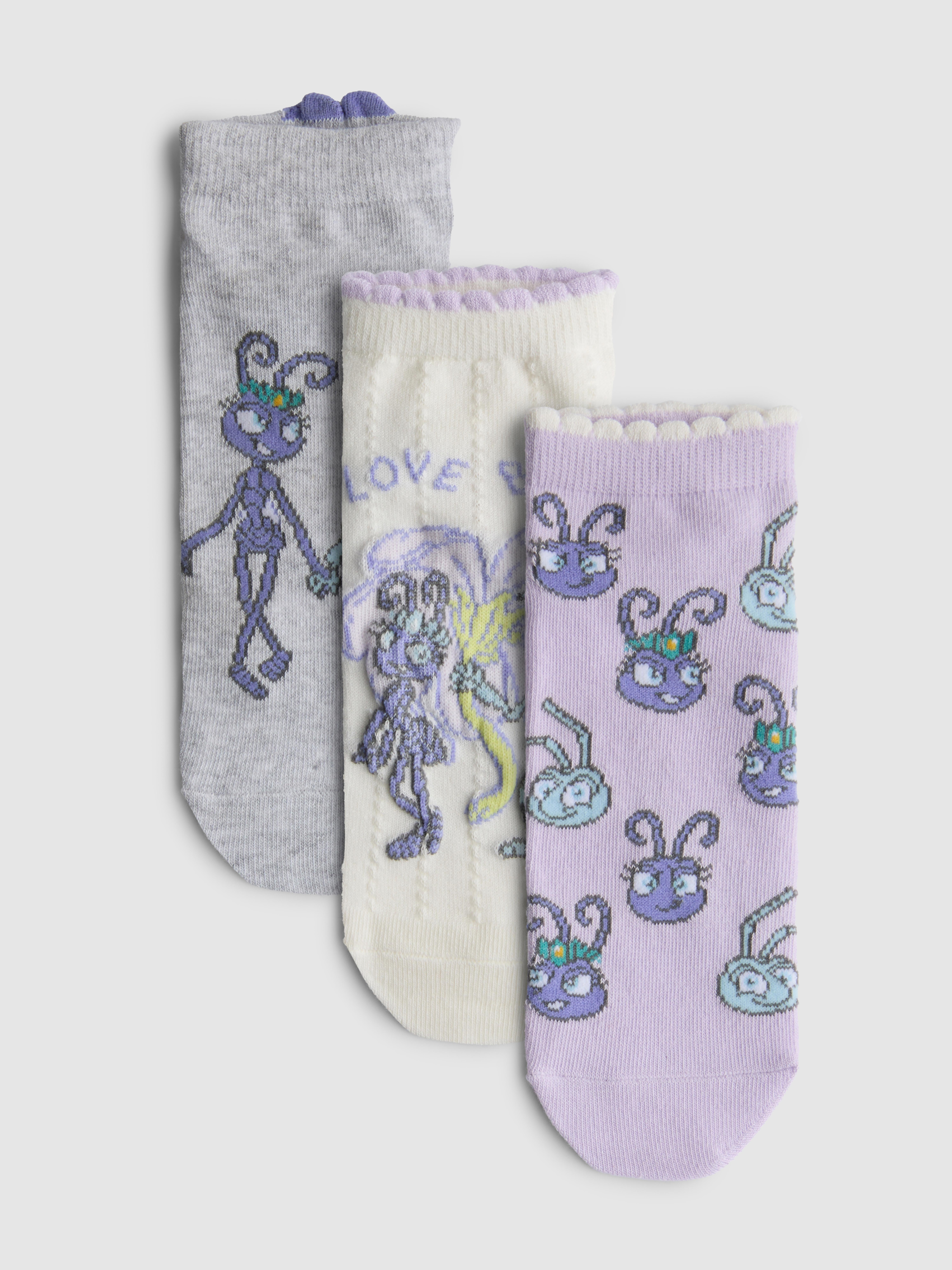 3pk A Bug’s Life Cotton Ankle Socks