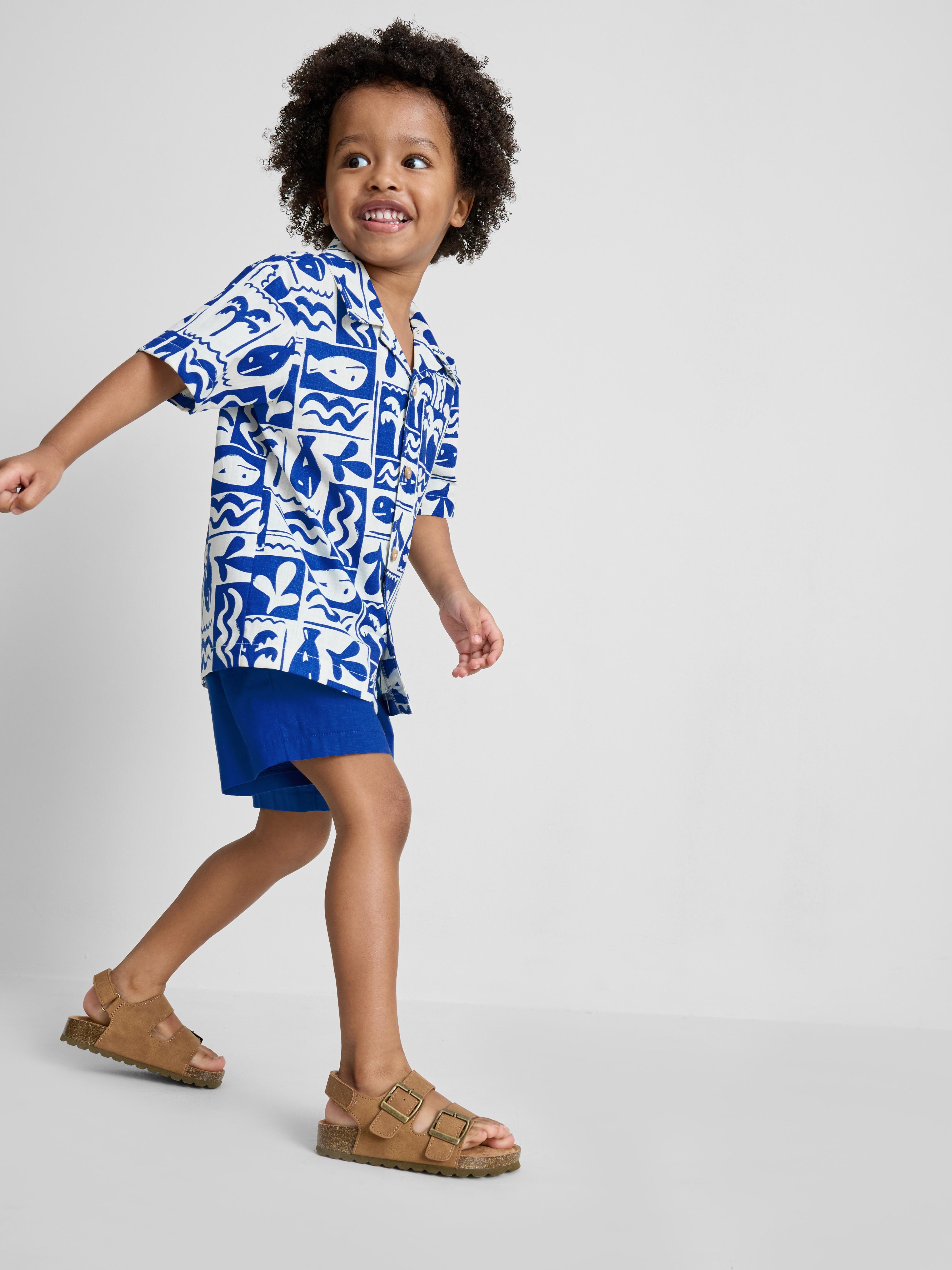 1.5-8yrs | Slub Cotton Shirt and Shorts Set