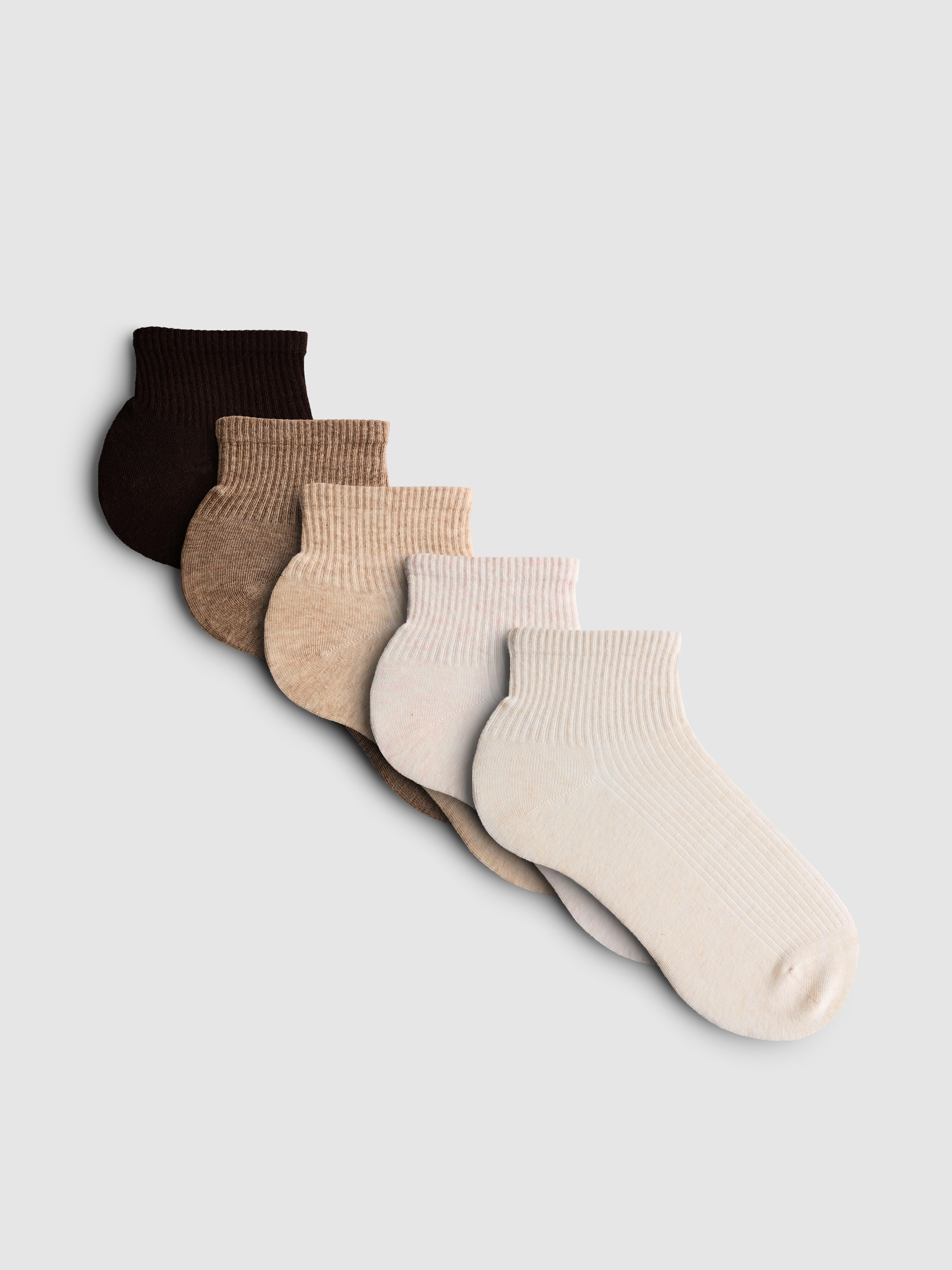 Ribbed Ankle Socks Oatmeal
