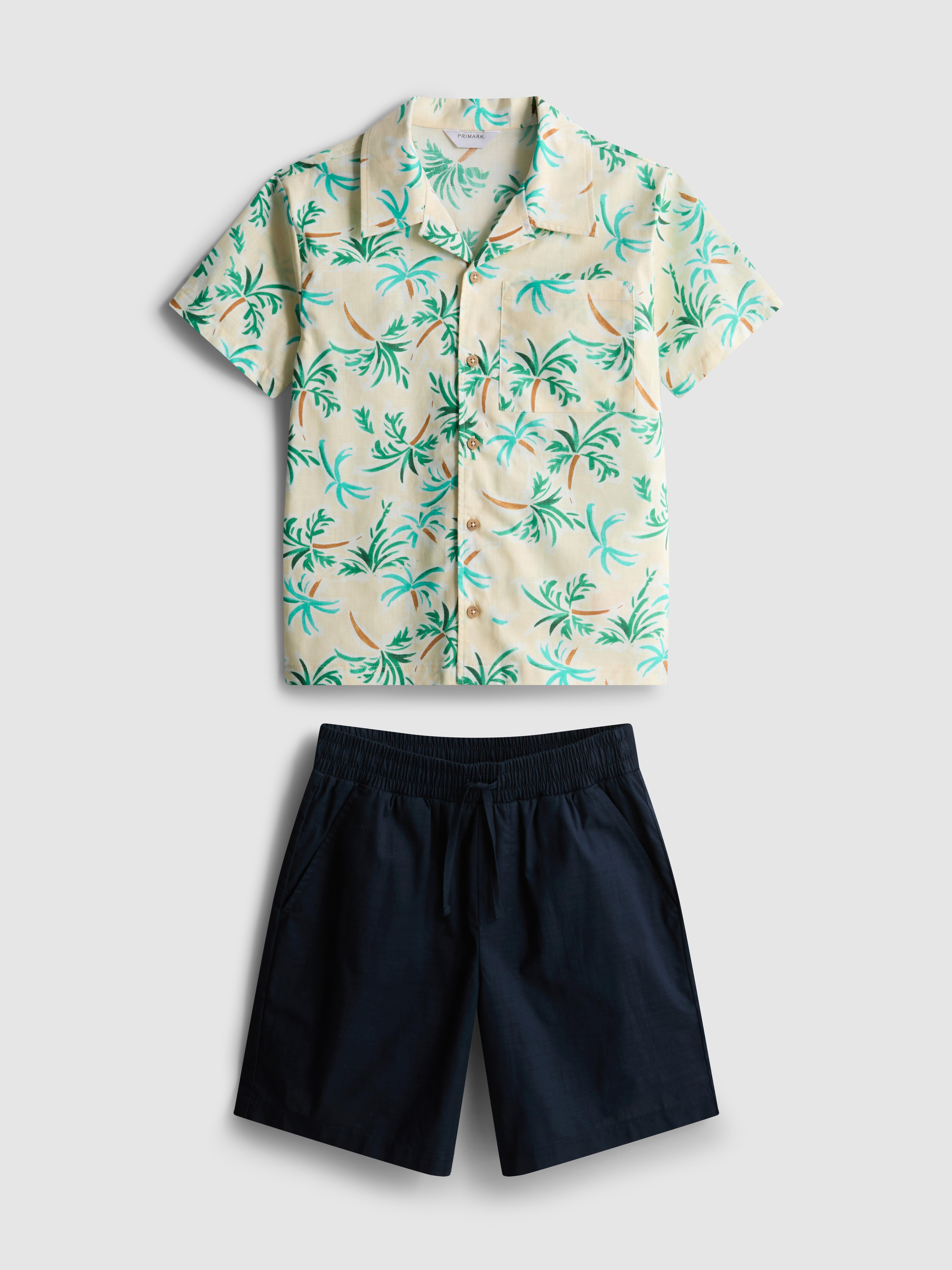 7-15yrs | Slub Cotton Shirt and Shorts Set