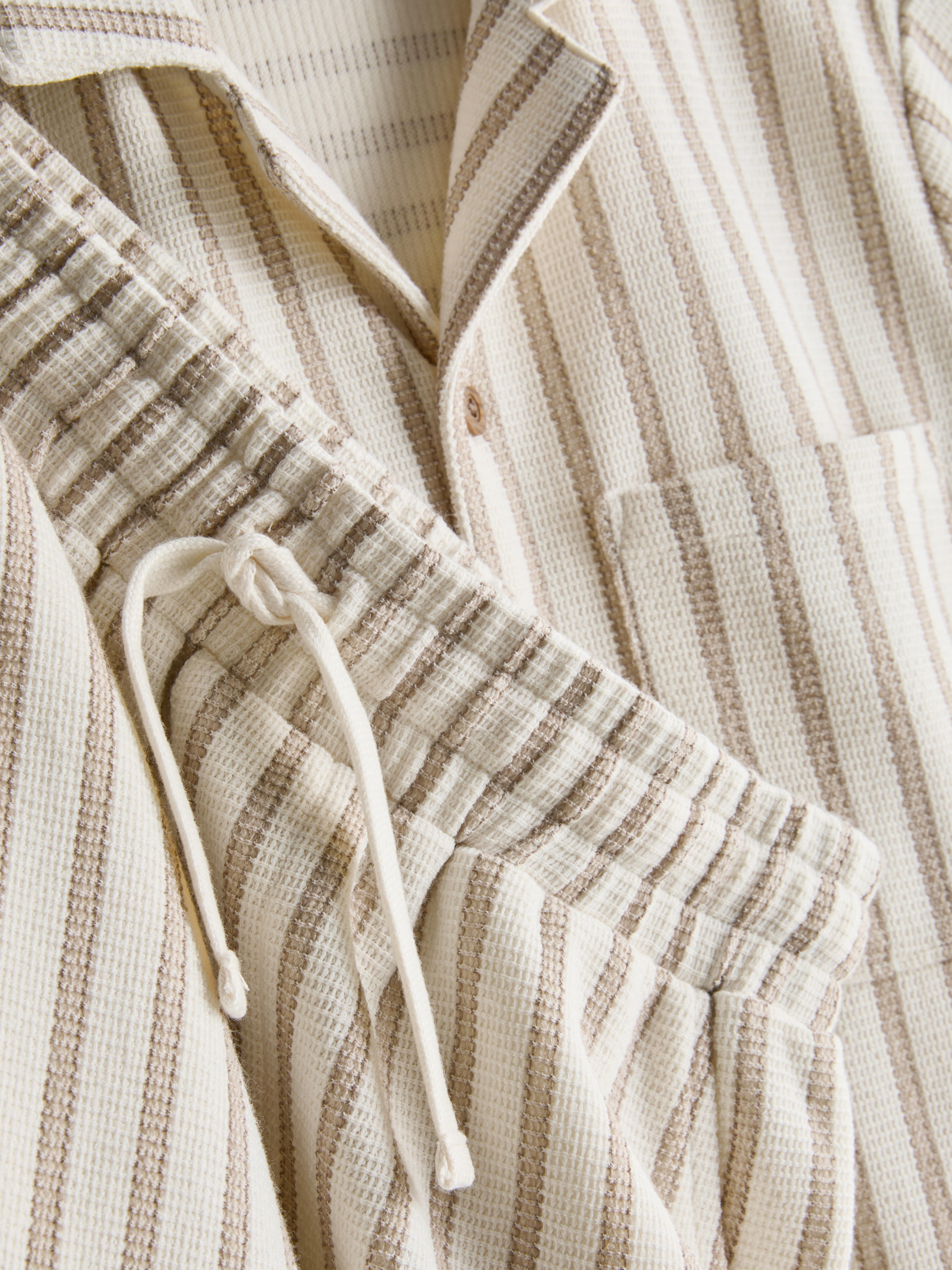 7-15yrs | Stripe Knit Shirt and Shorts Set