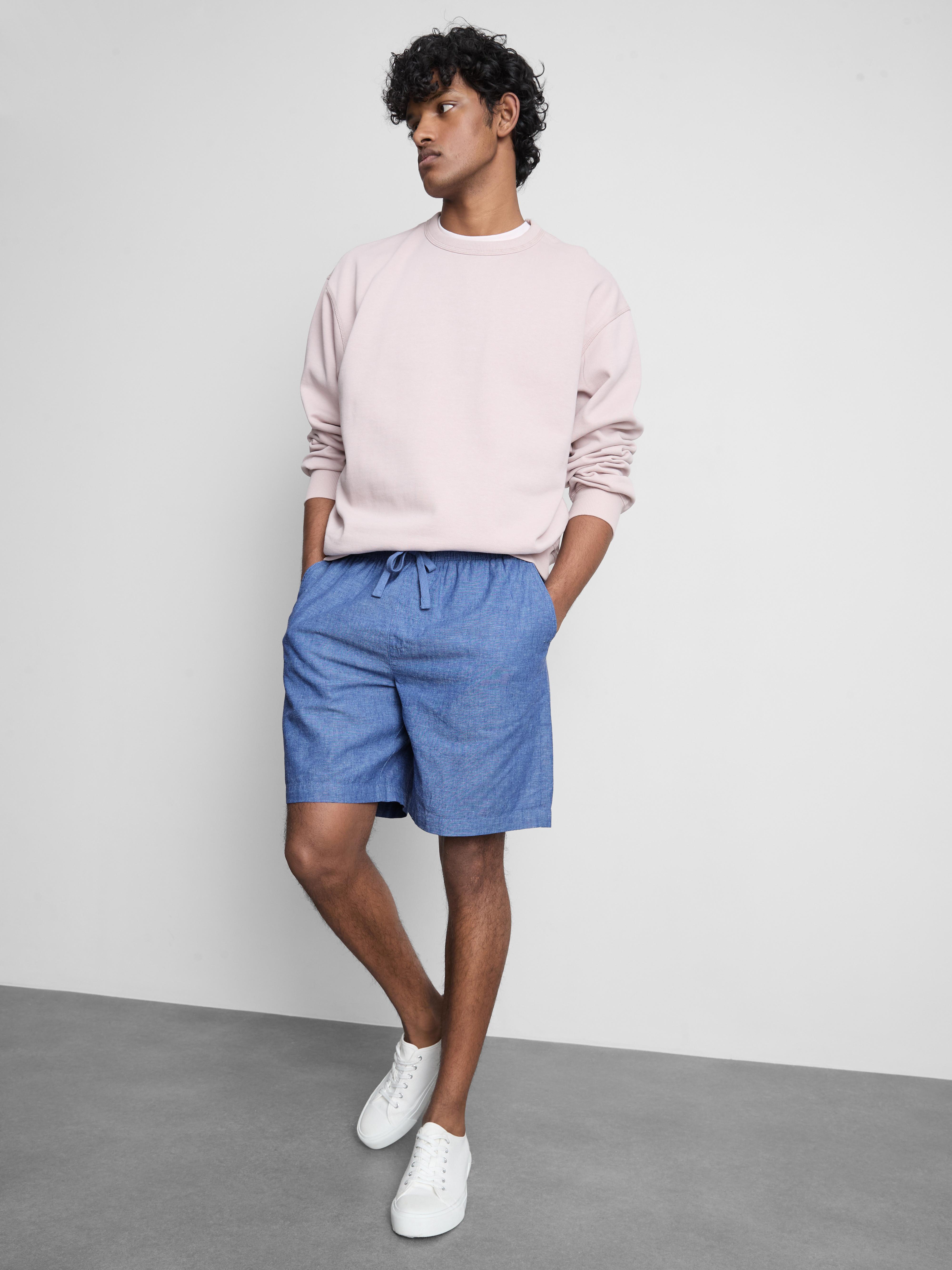 Pantalones cortos de lino con cordón de ajuste