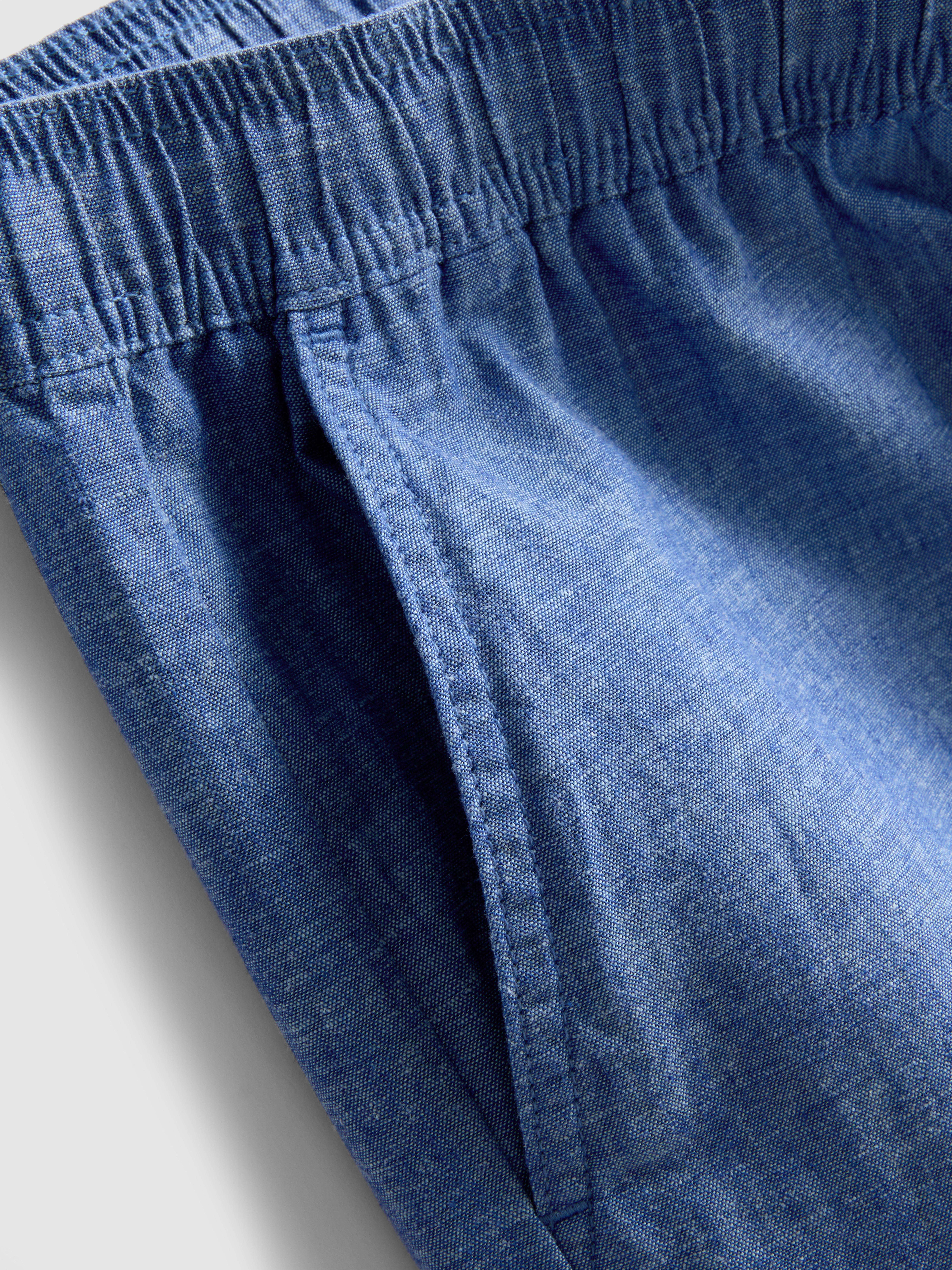 Linen Blend Drawstring Shorts