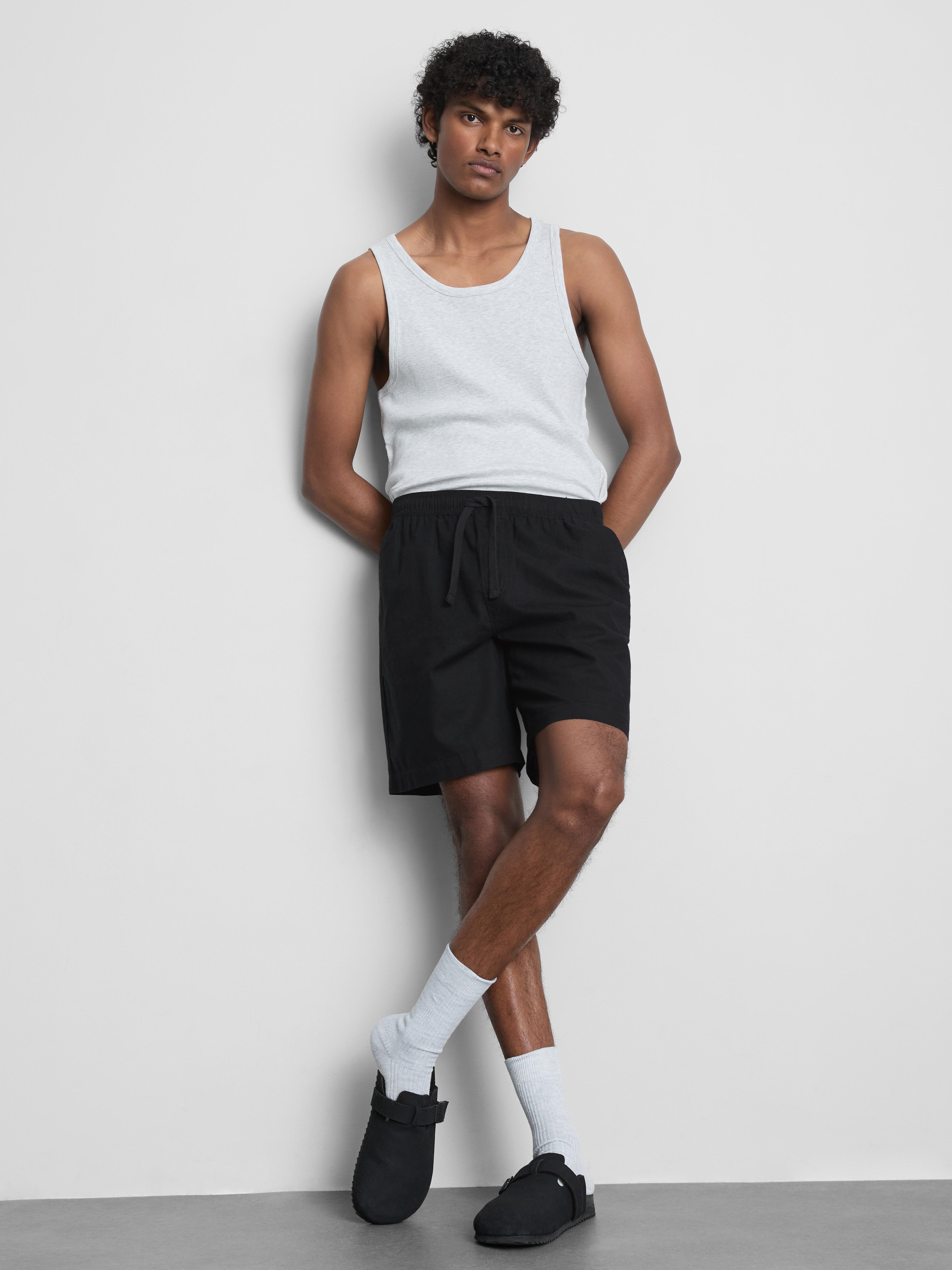 Pantalones cortos de lino con cordón de ajuste