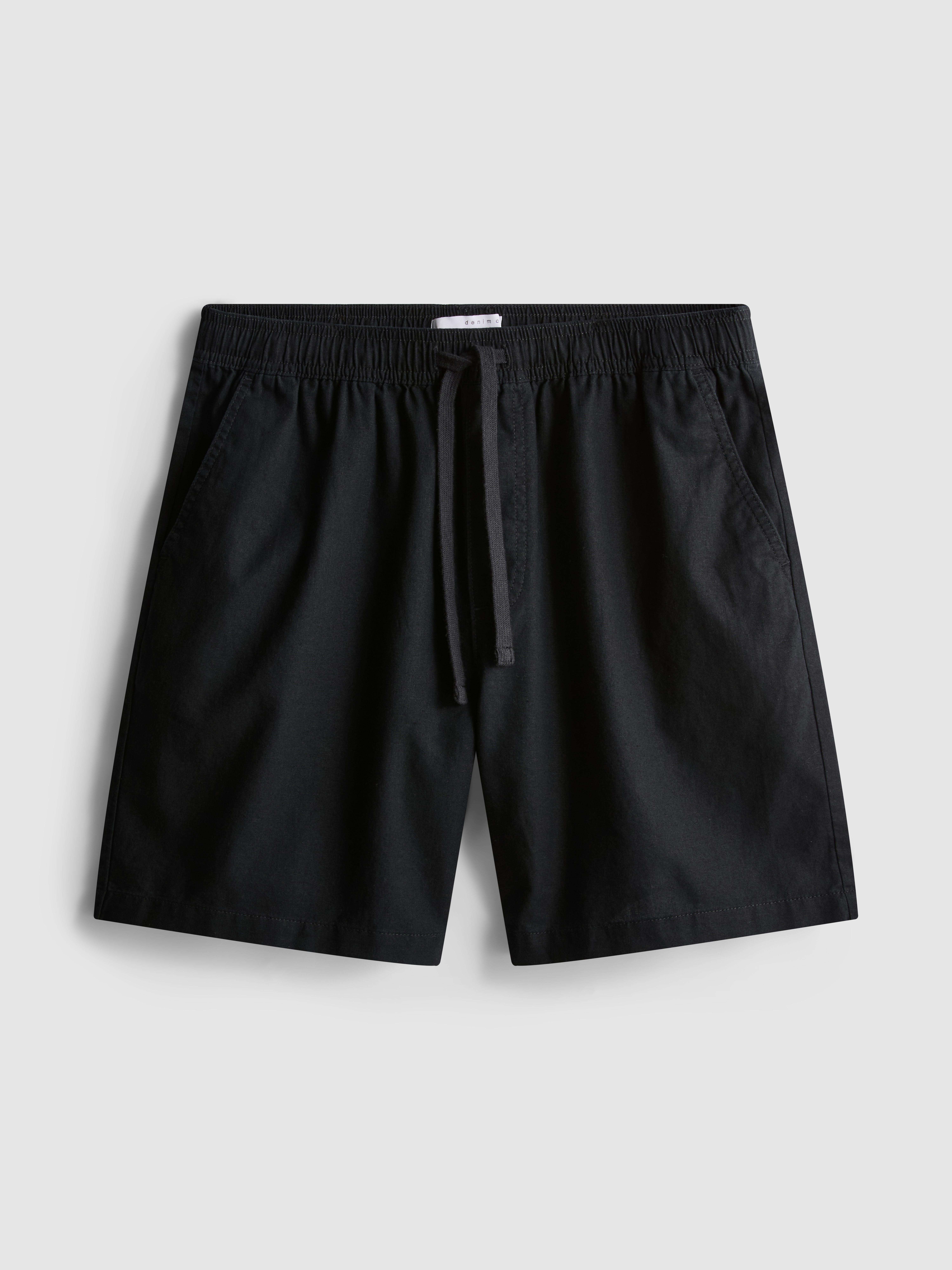 Linen Blend Drawstring Shorts