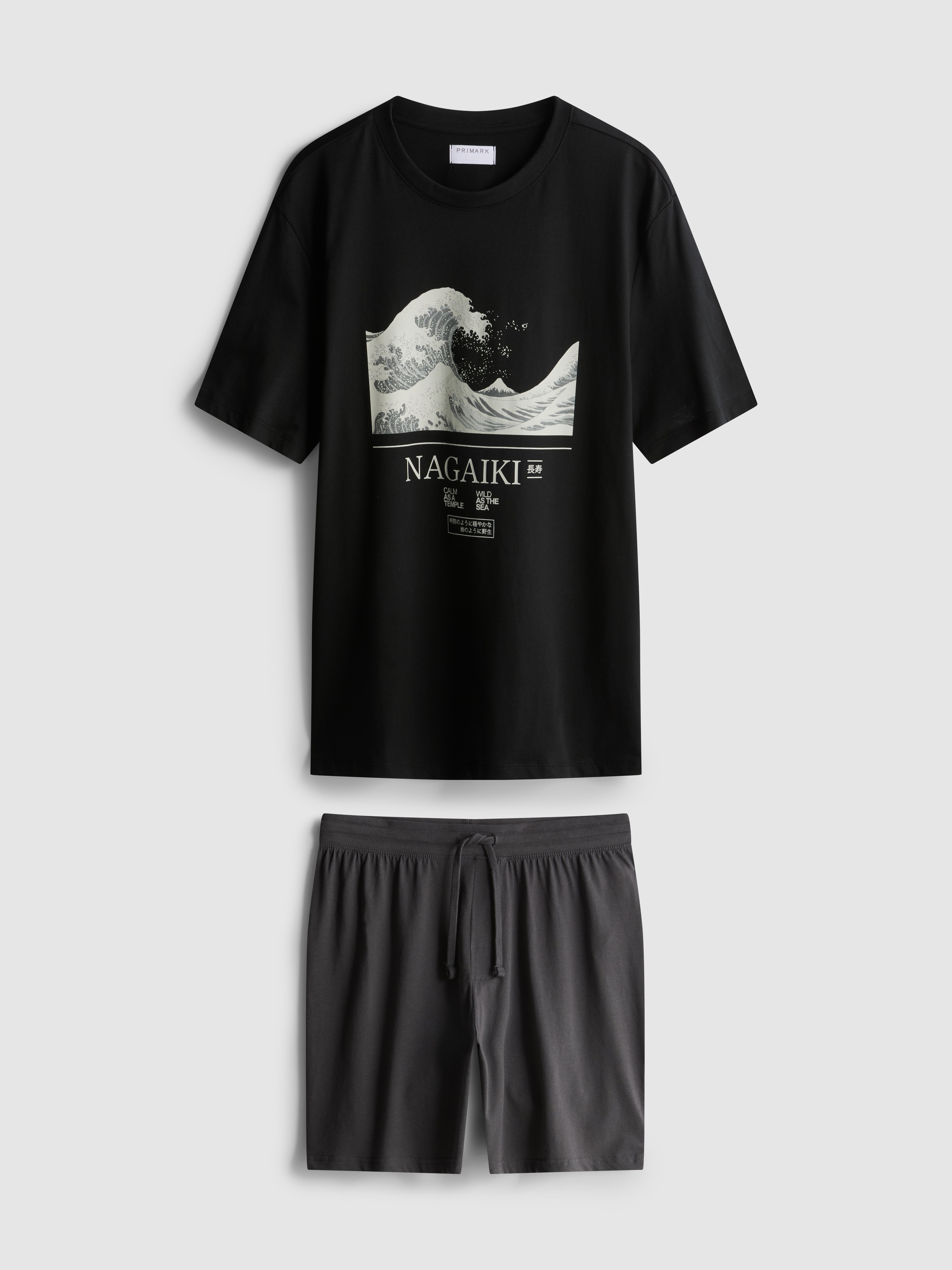 Pyjama short à motif Grande vague de Kanagawa