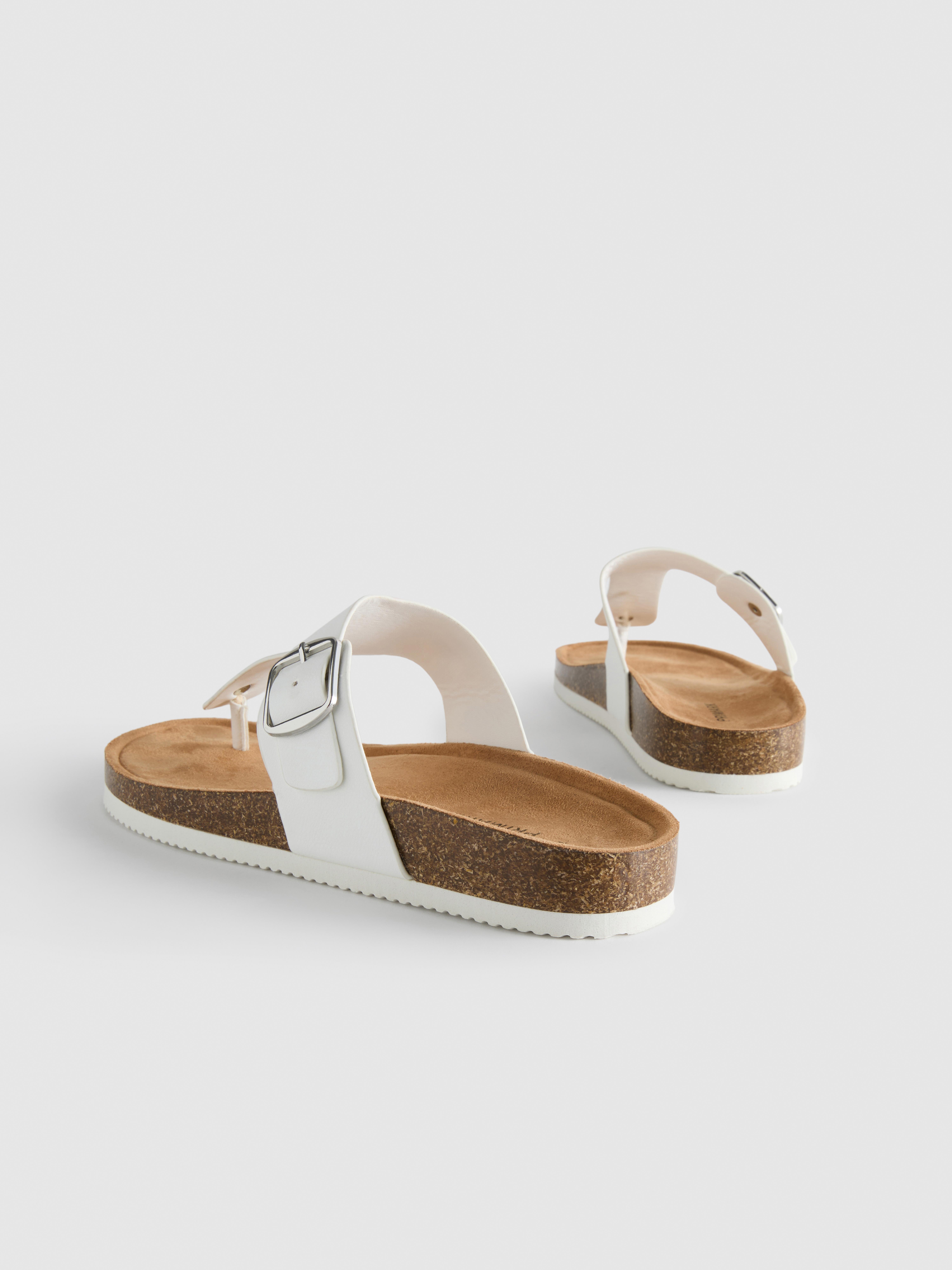 T-Bar Buckle Mule Sandals