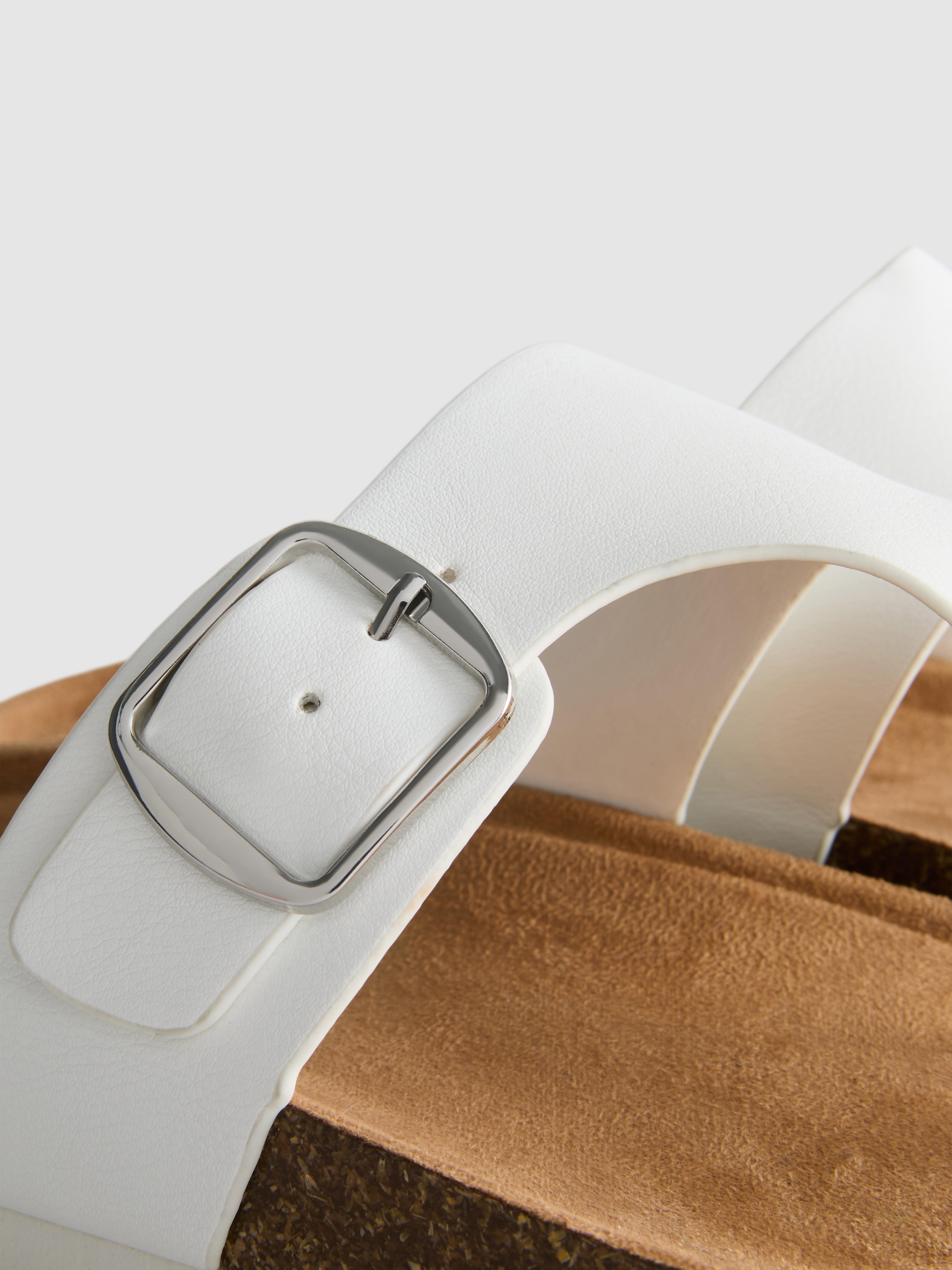 T-Bar Buckle Mule Sandals