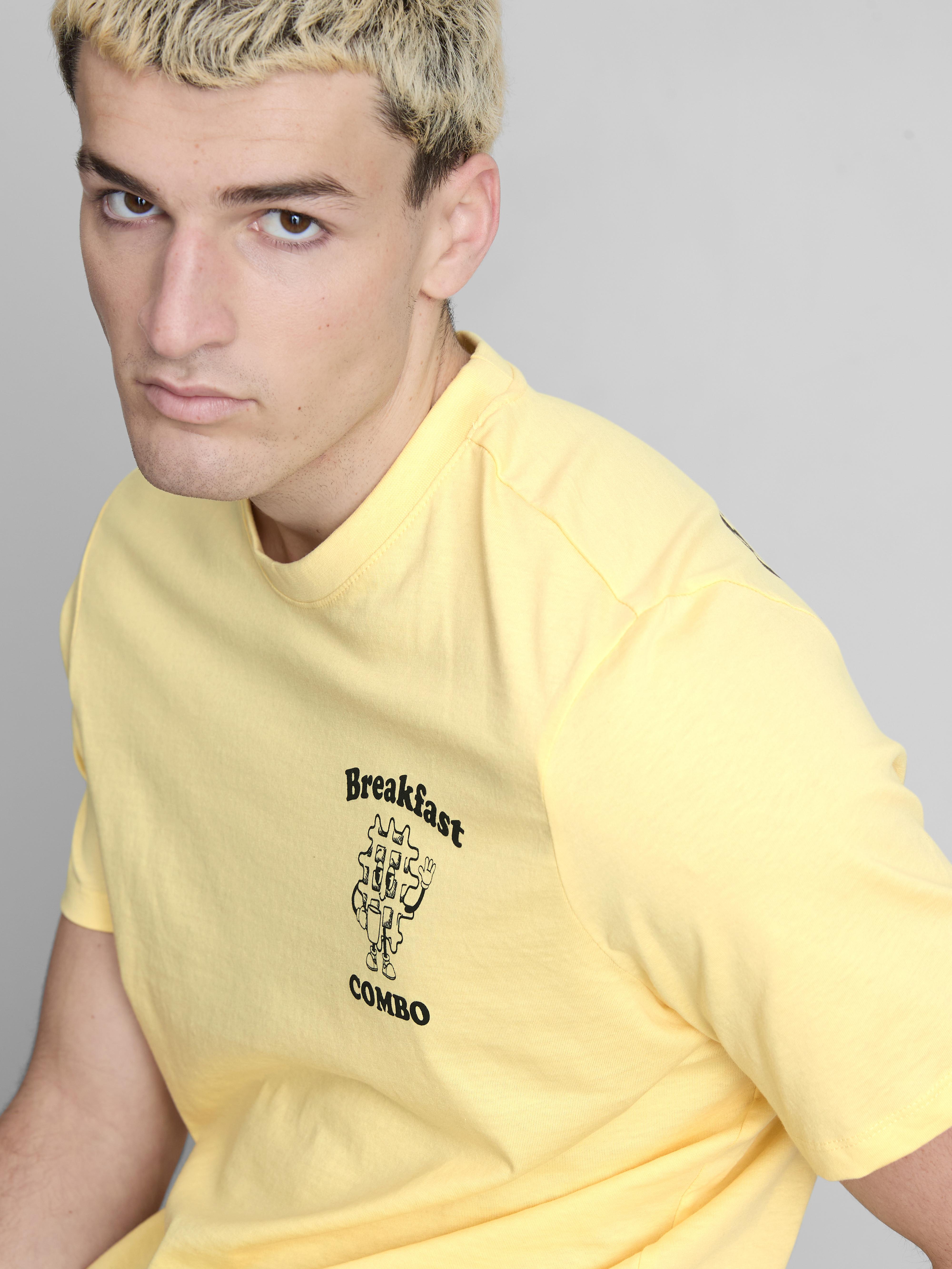 Pigiama corto a nido d'ape con grafica colazione