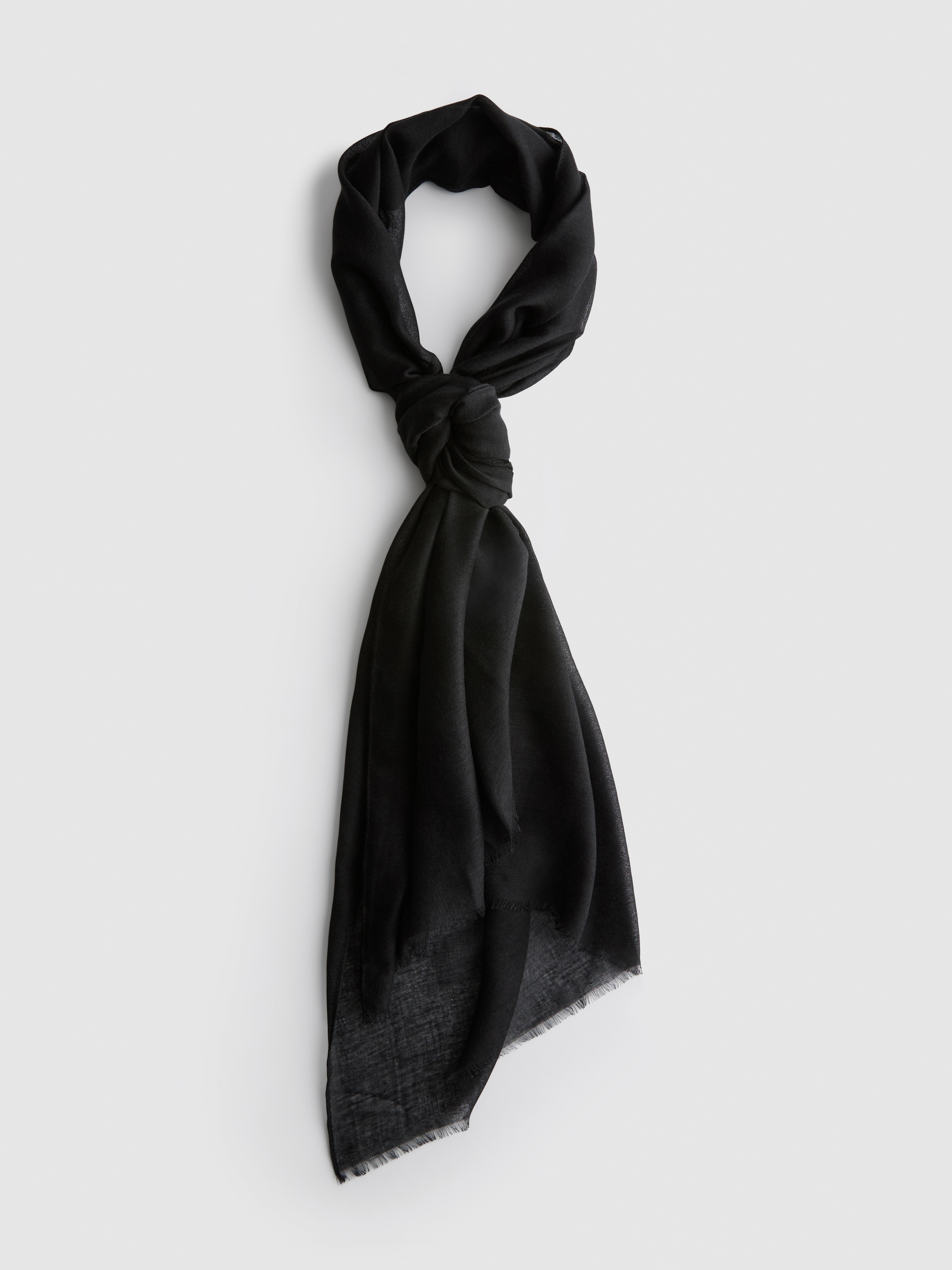 Lightweight Frayed-Edge Scarf