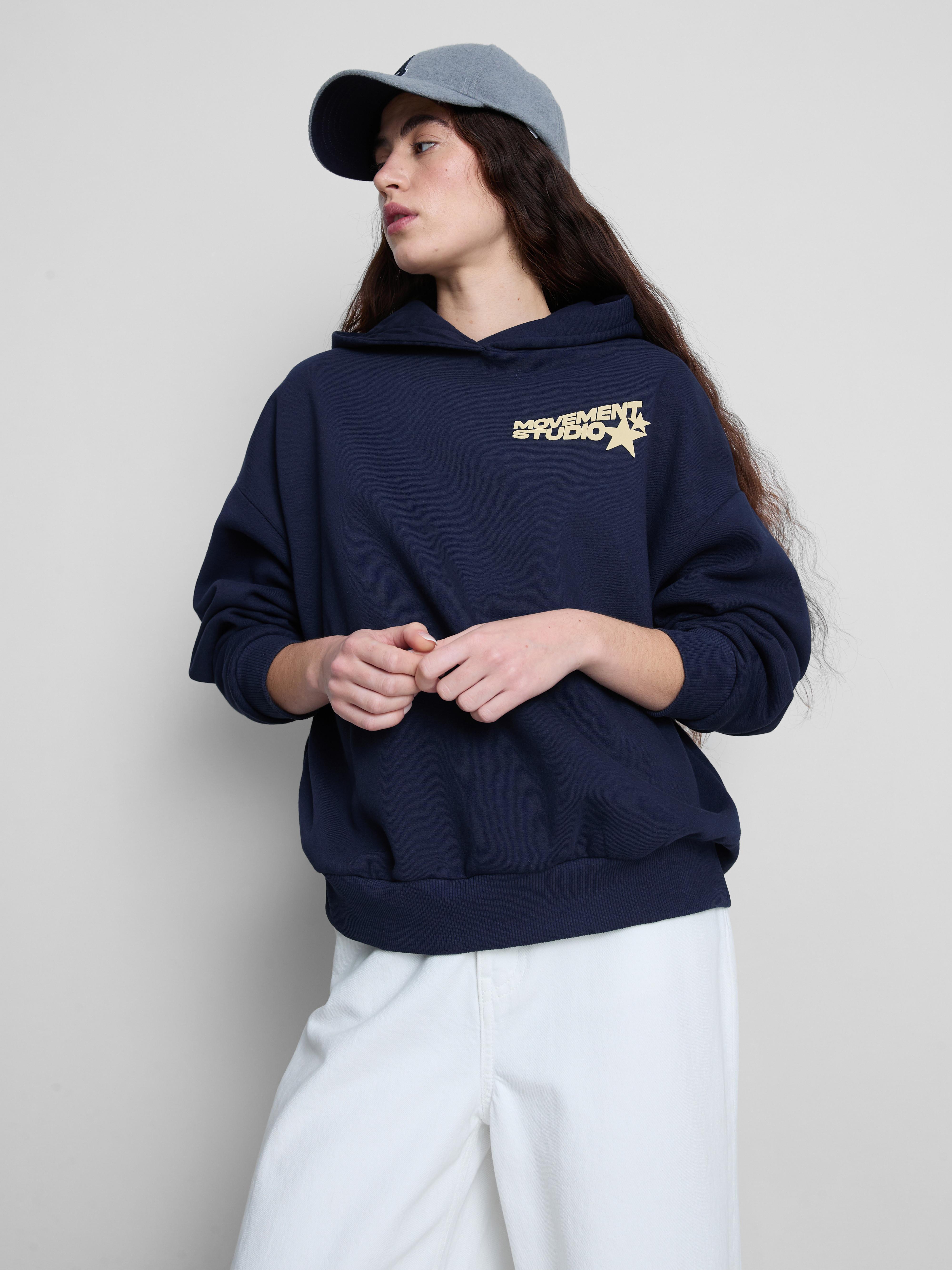 Cotton Blend Oversized Star Hoodie