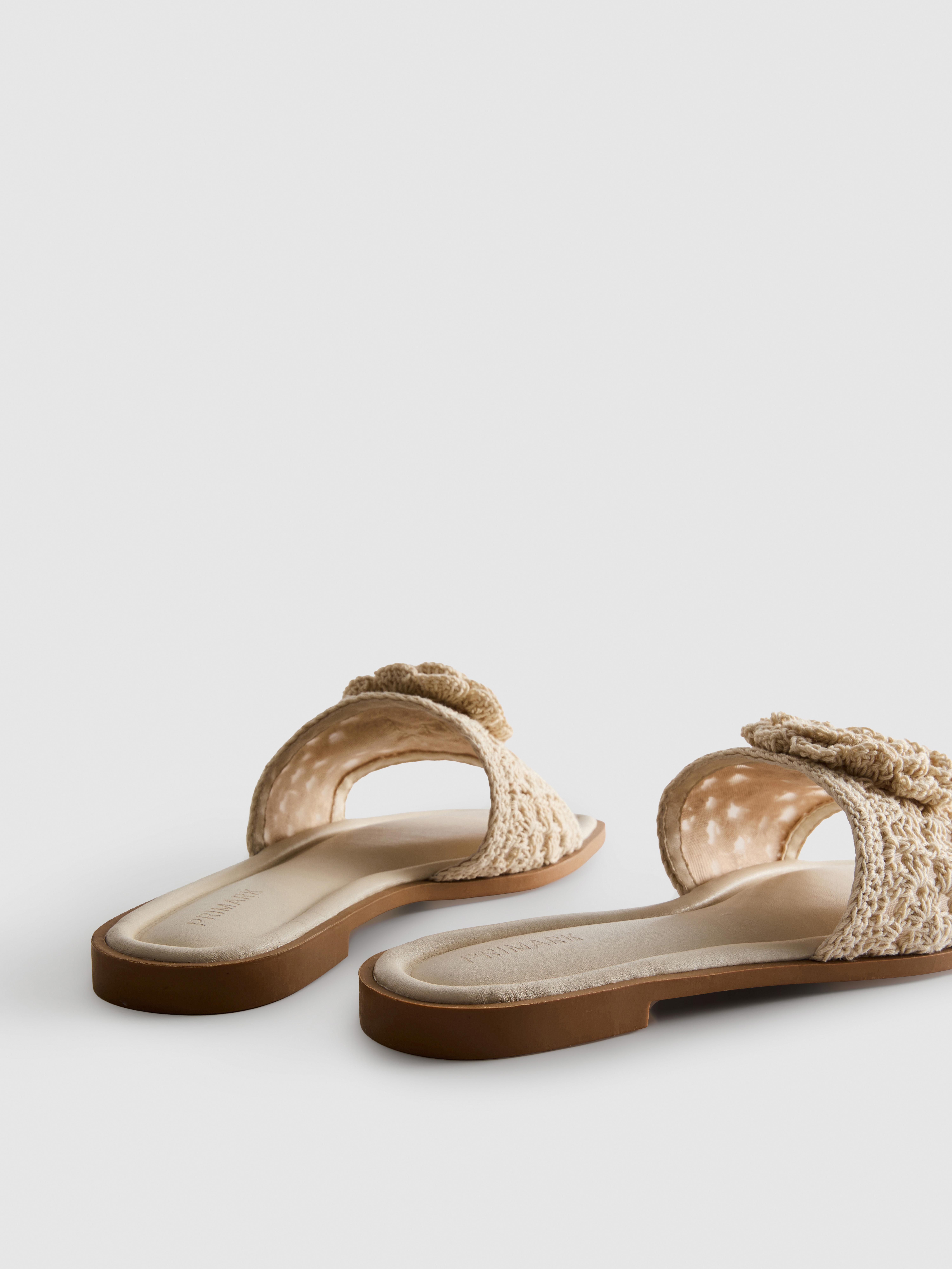 Floral Crochet Mule Sandals