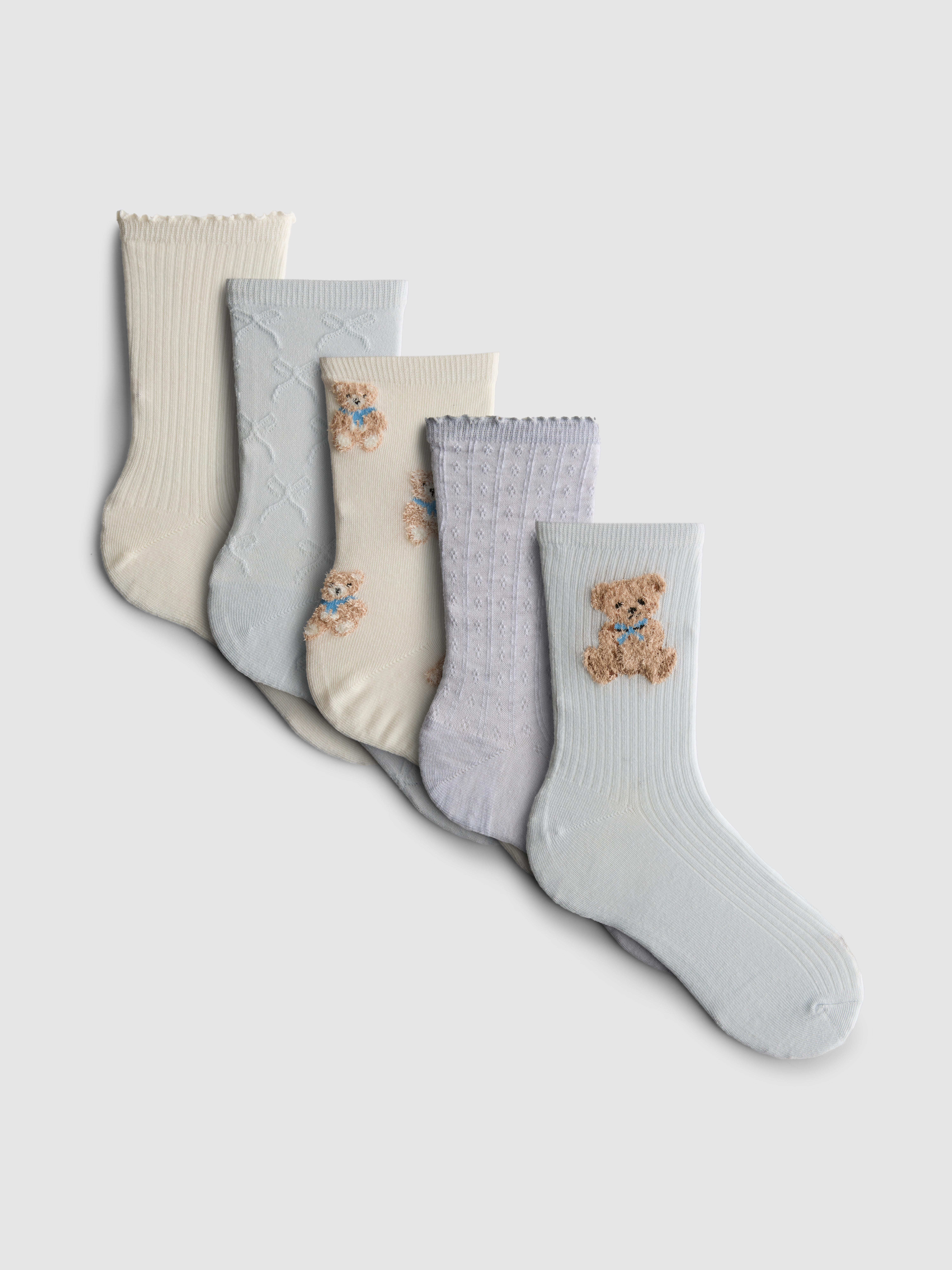 5pk Teddy Crew Socks
