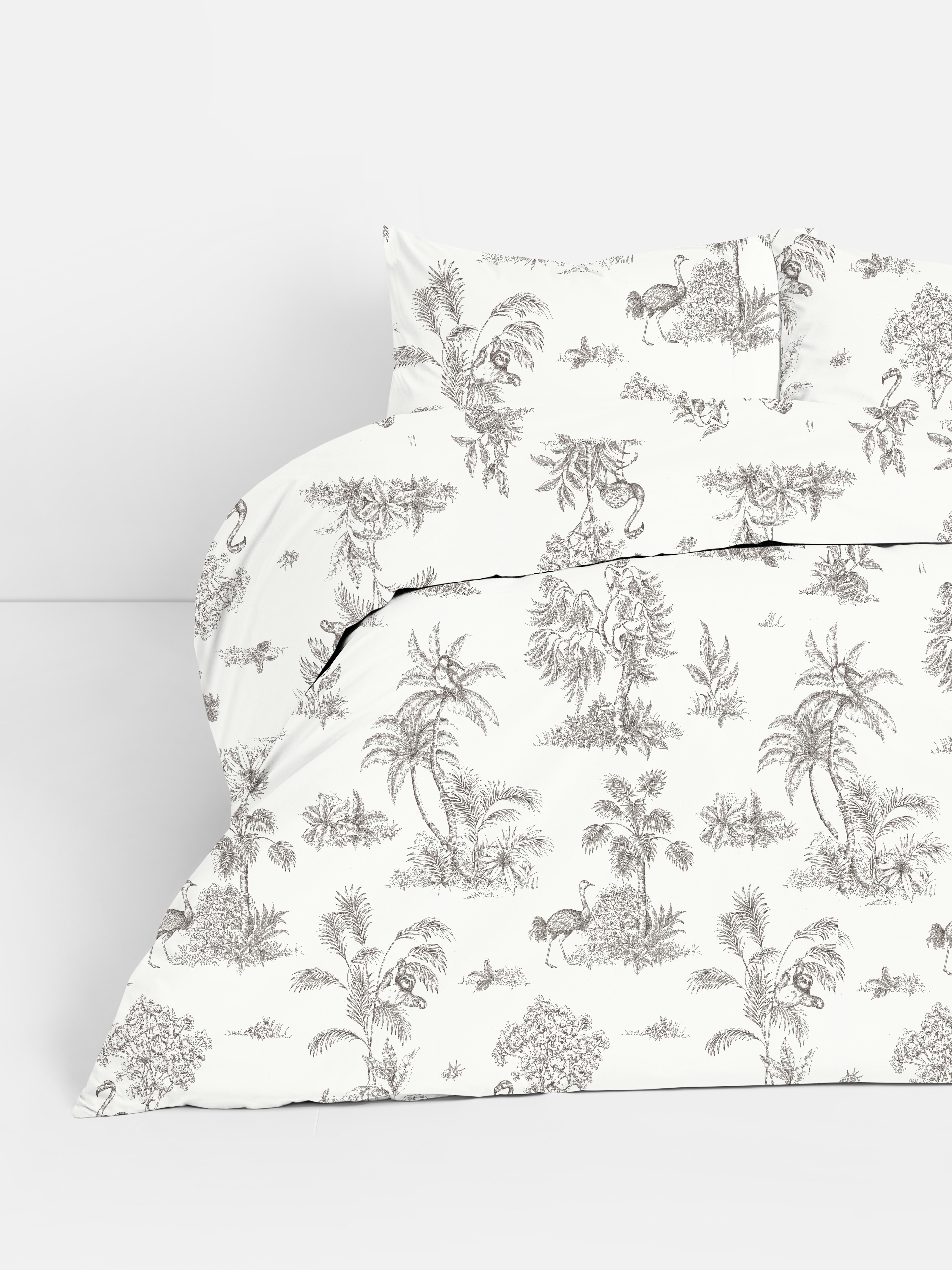 Kingsize dekbedovertrekset met toile de Jouy-motief