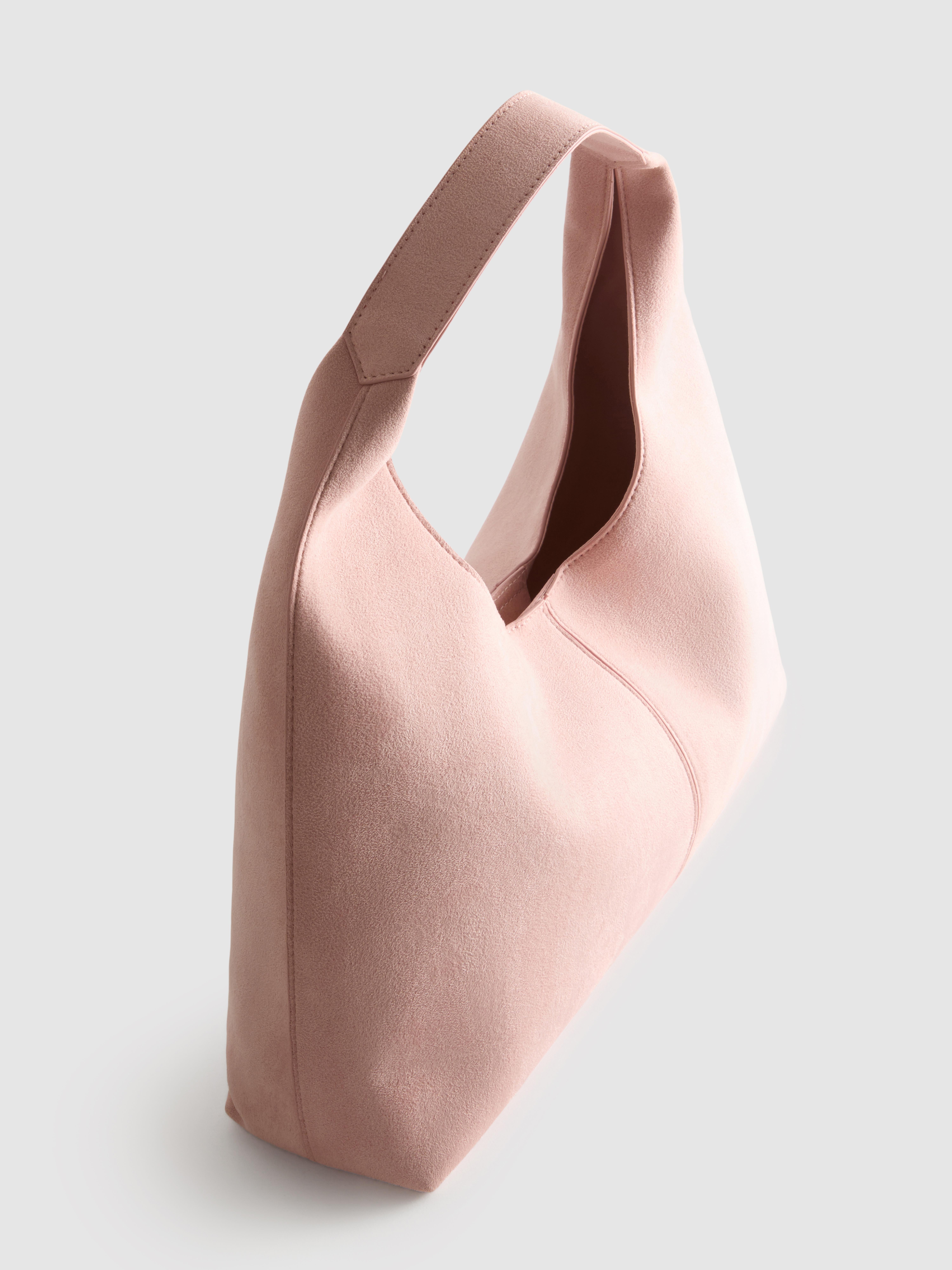 Faux Suede Scoop Large Purse