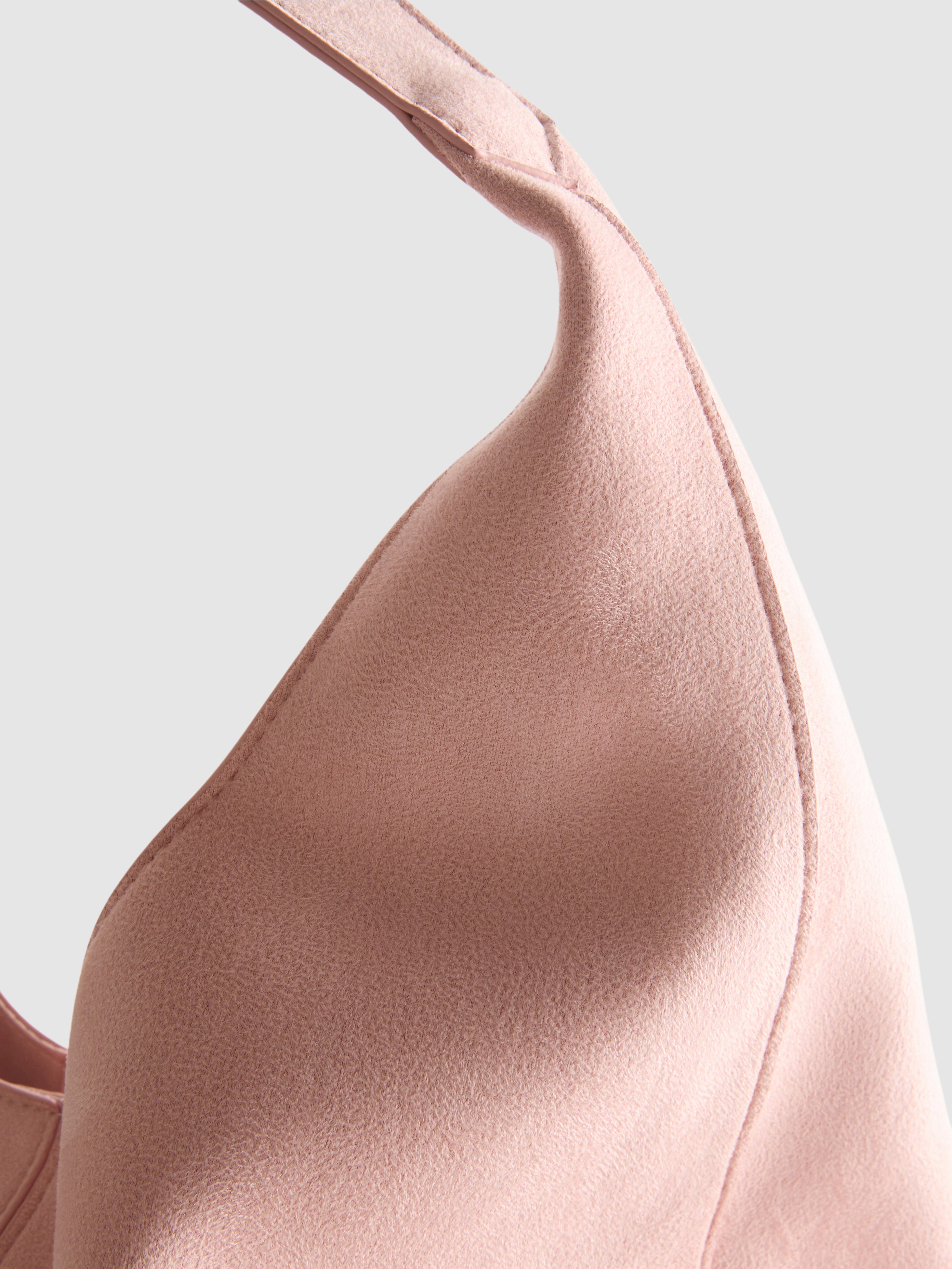 Faux Suede Scoop Large Purse