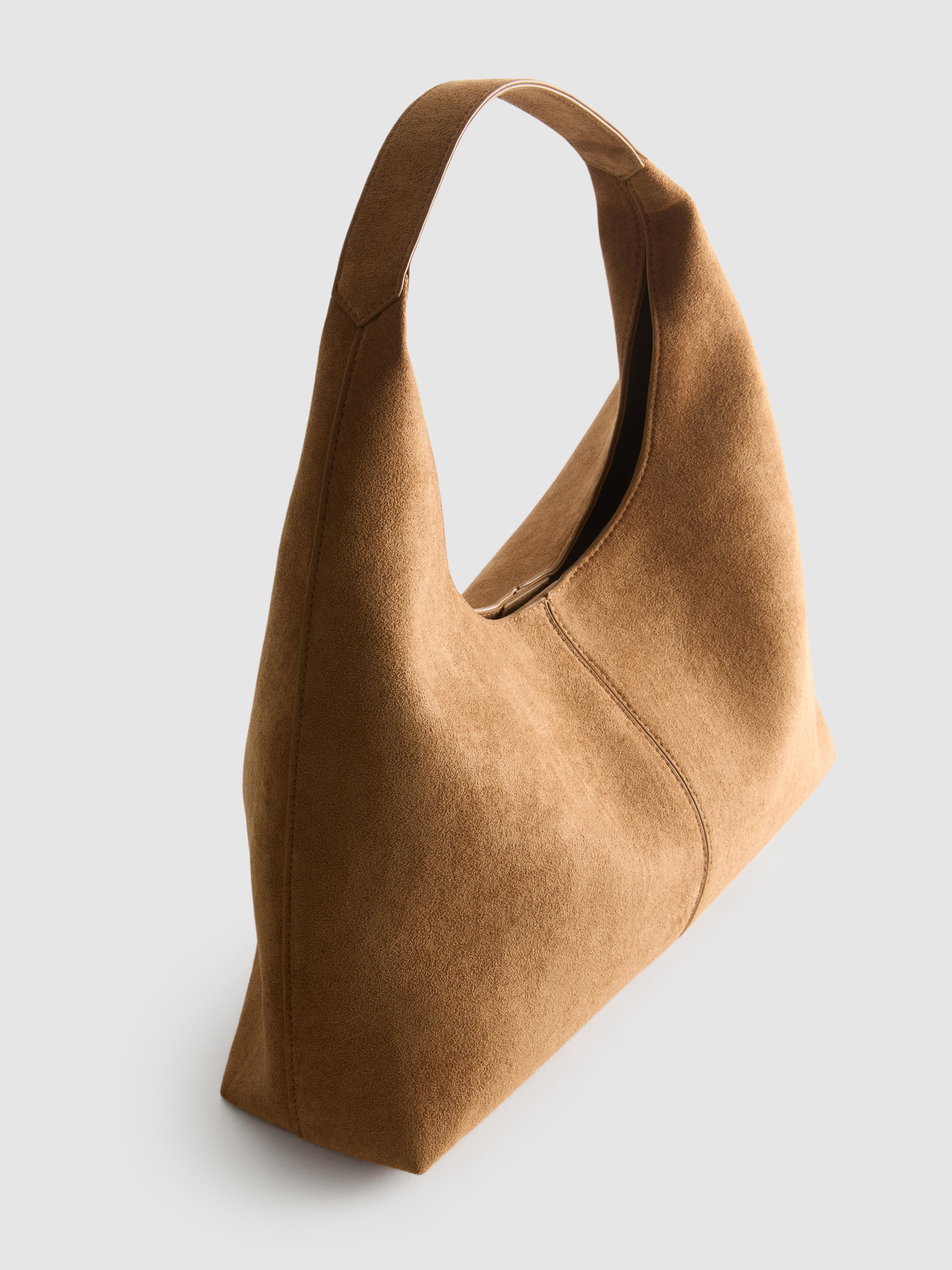 U-vormige shopper van suèdine