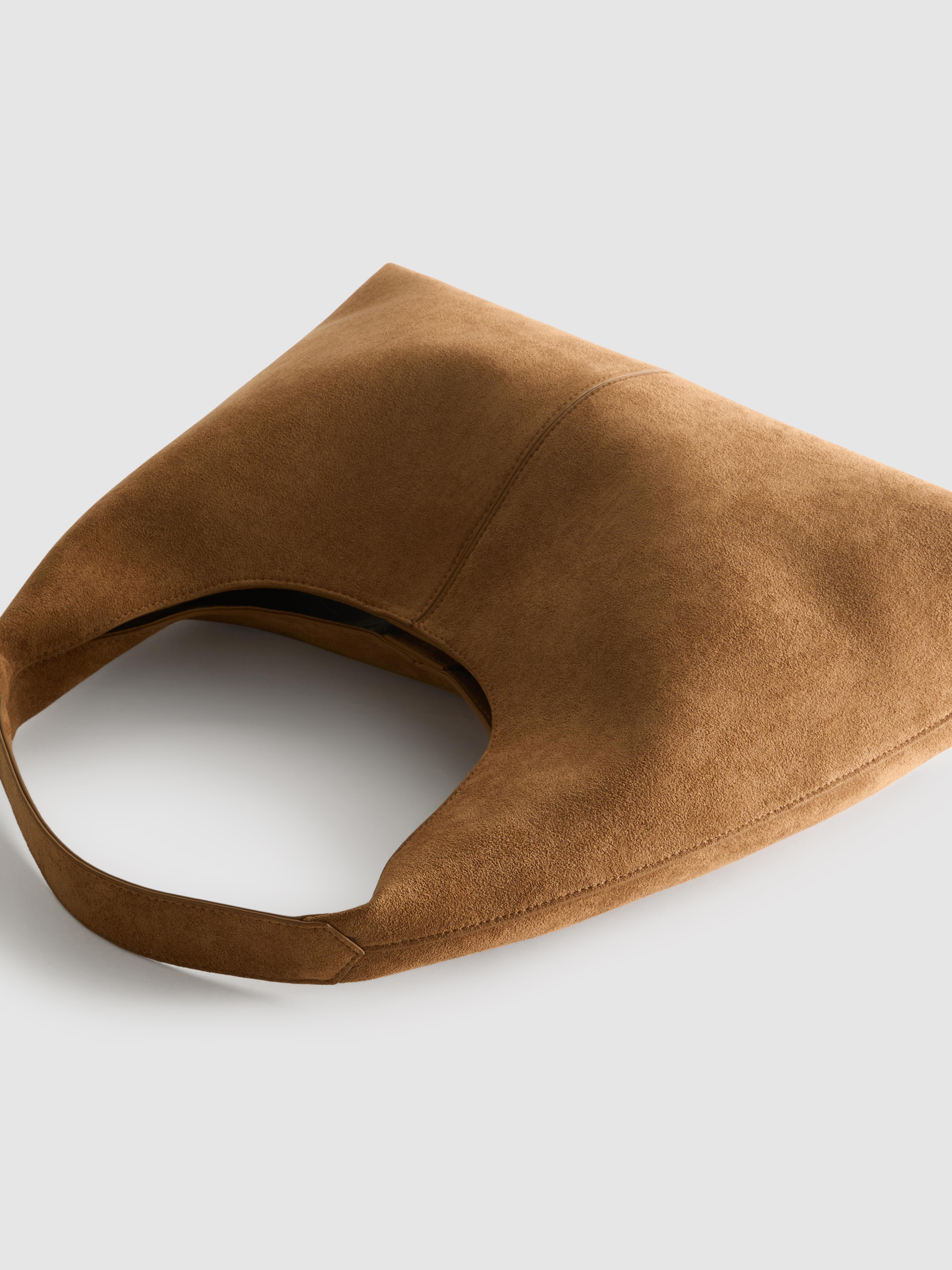 U-vormige shopper van suèdine