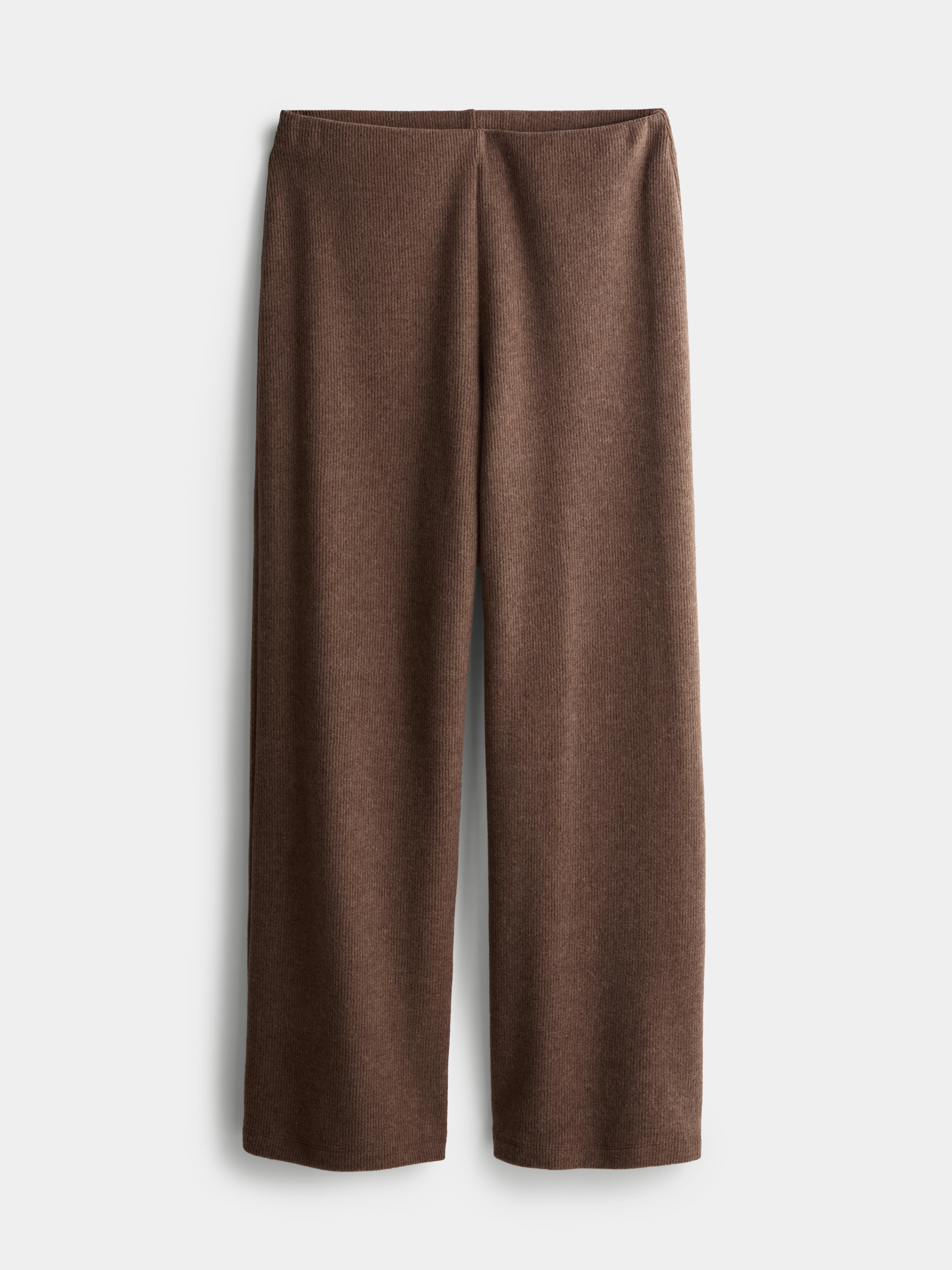 Cotton Blend Wide Leg Trousers
