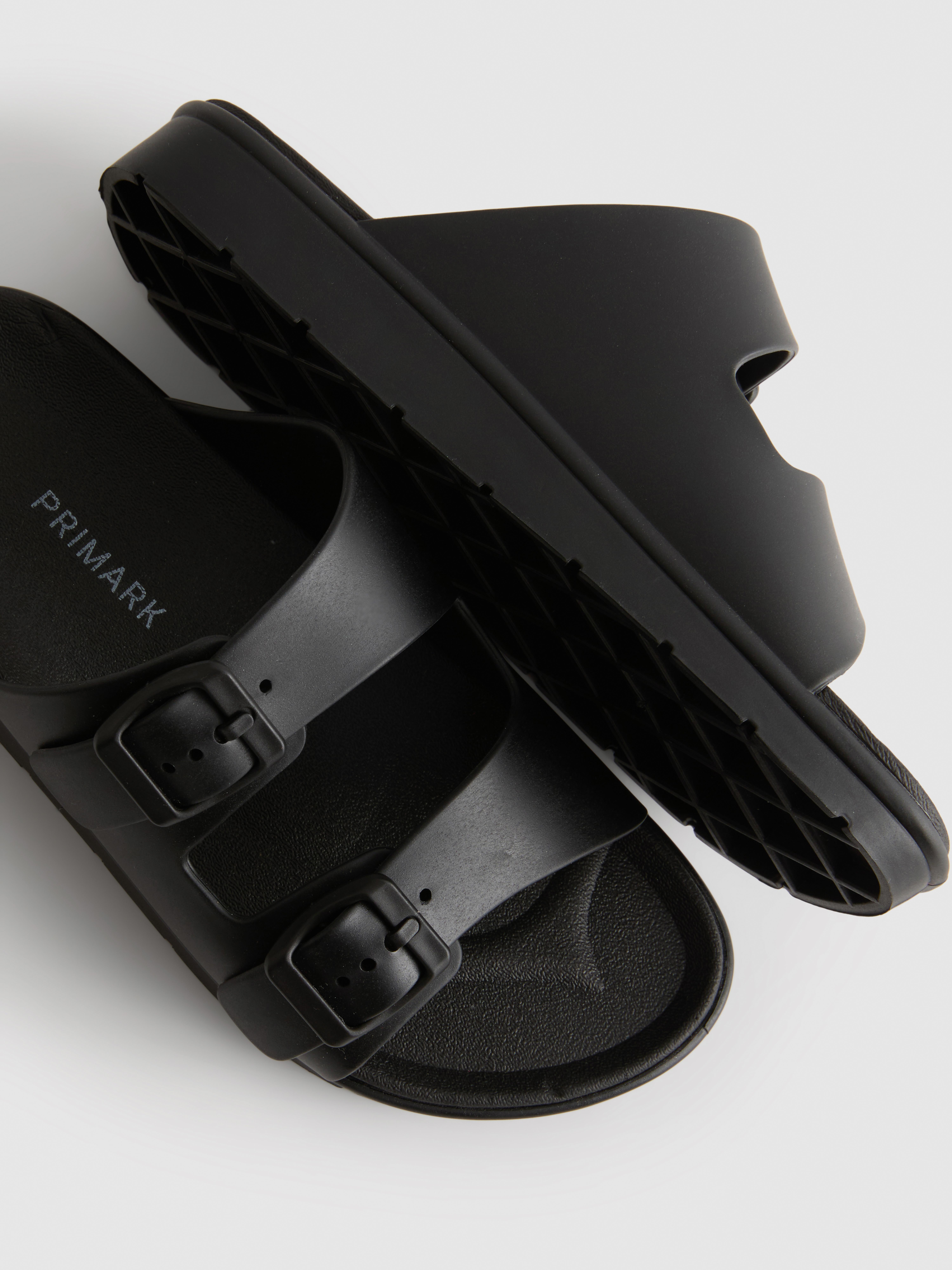 Double Buckle-Strap Mule Sandals