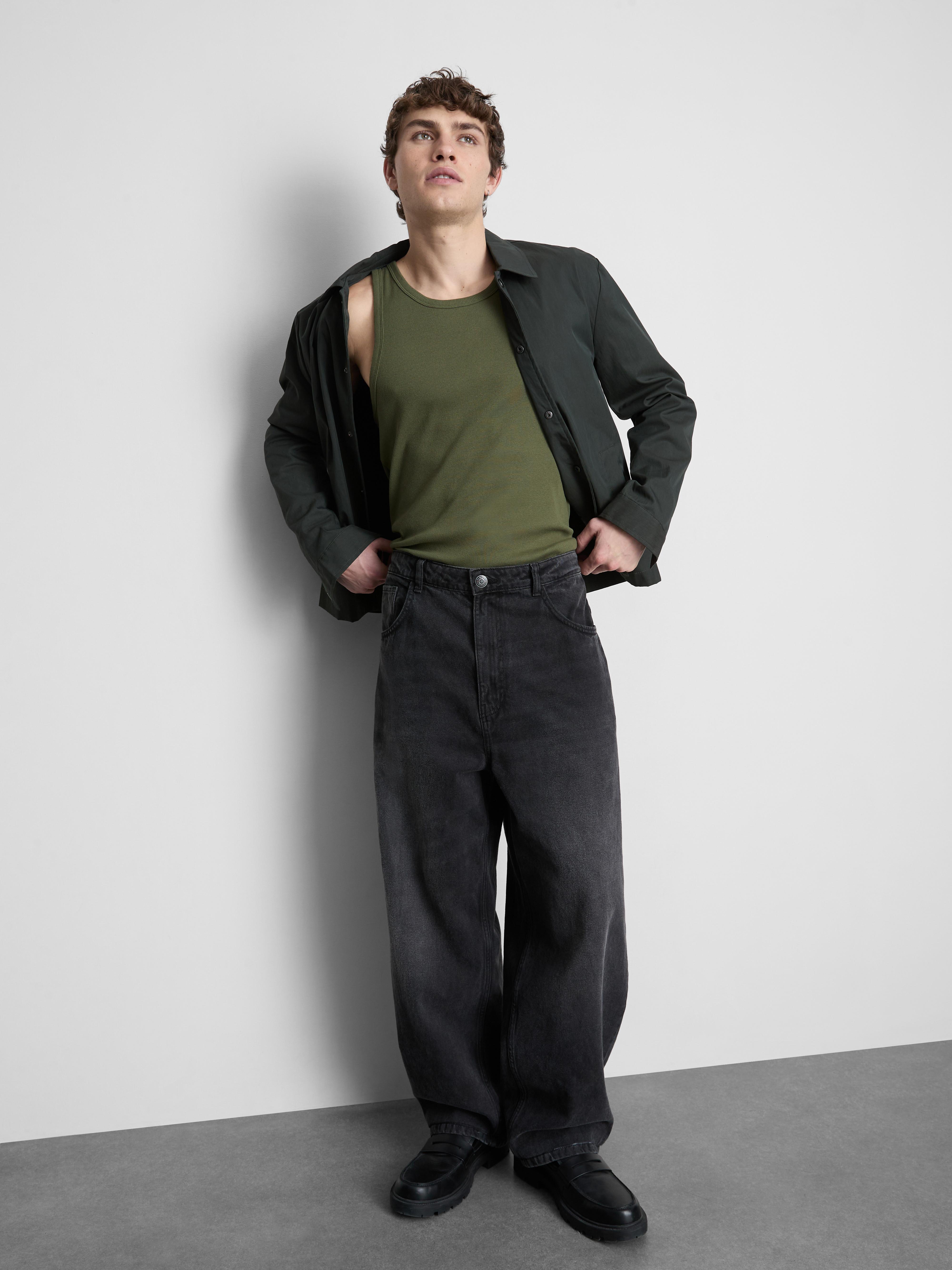 Débardeur côtelé Kaki