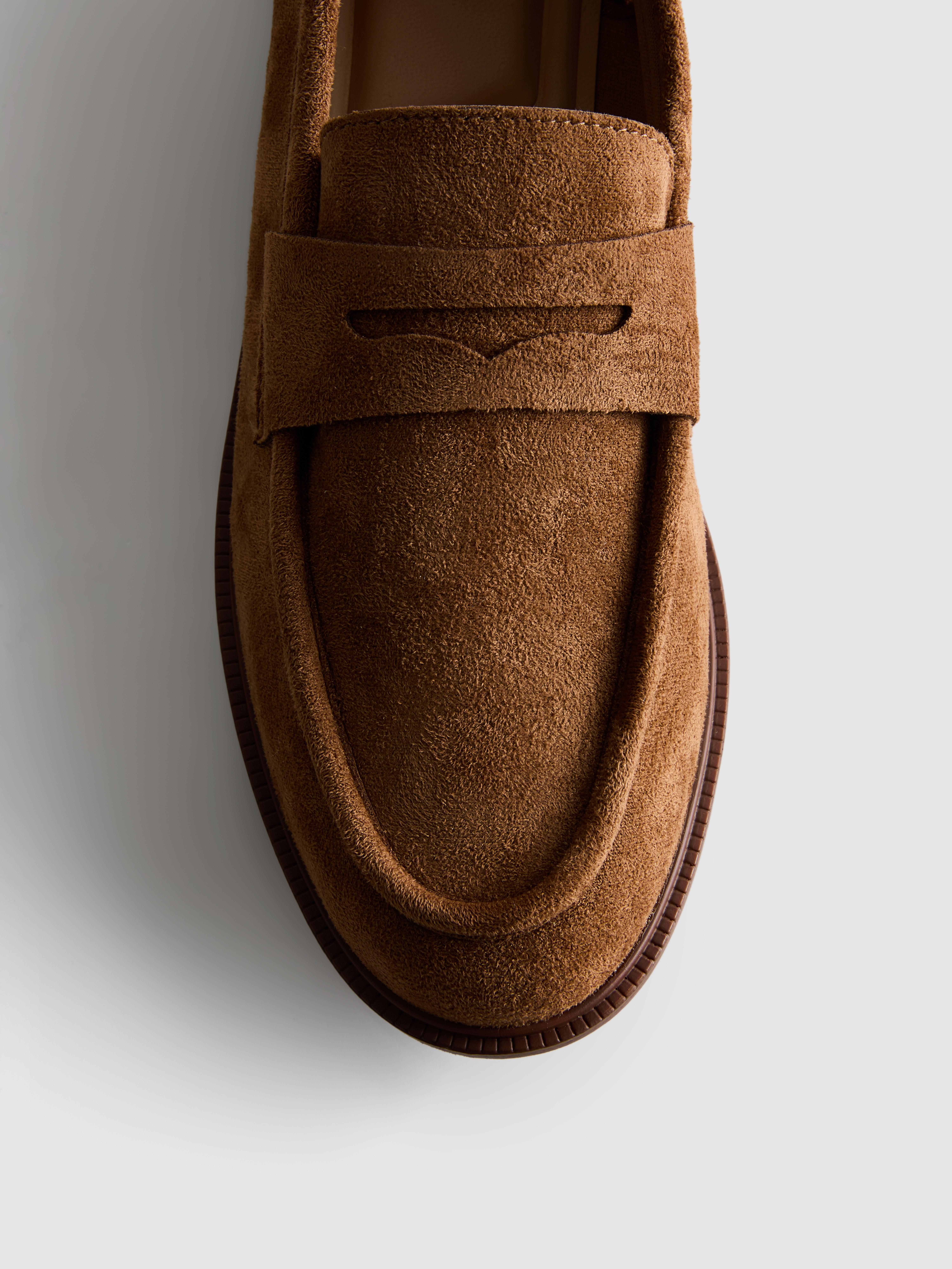 Faux Suede Penny Loafers
