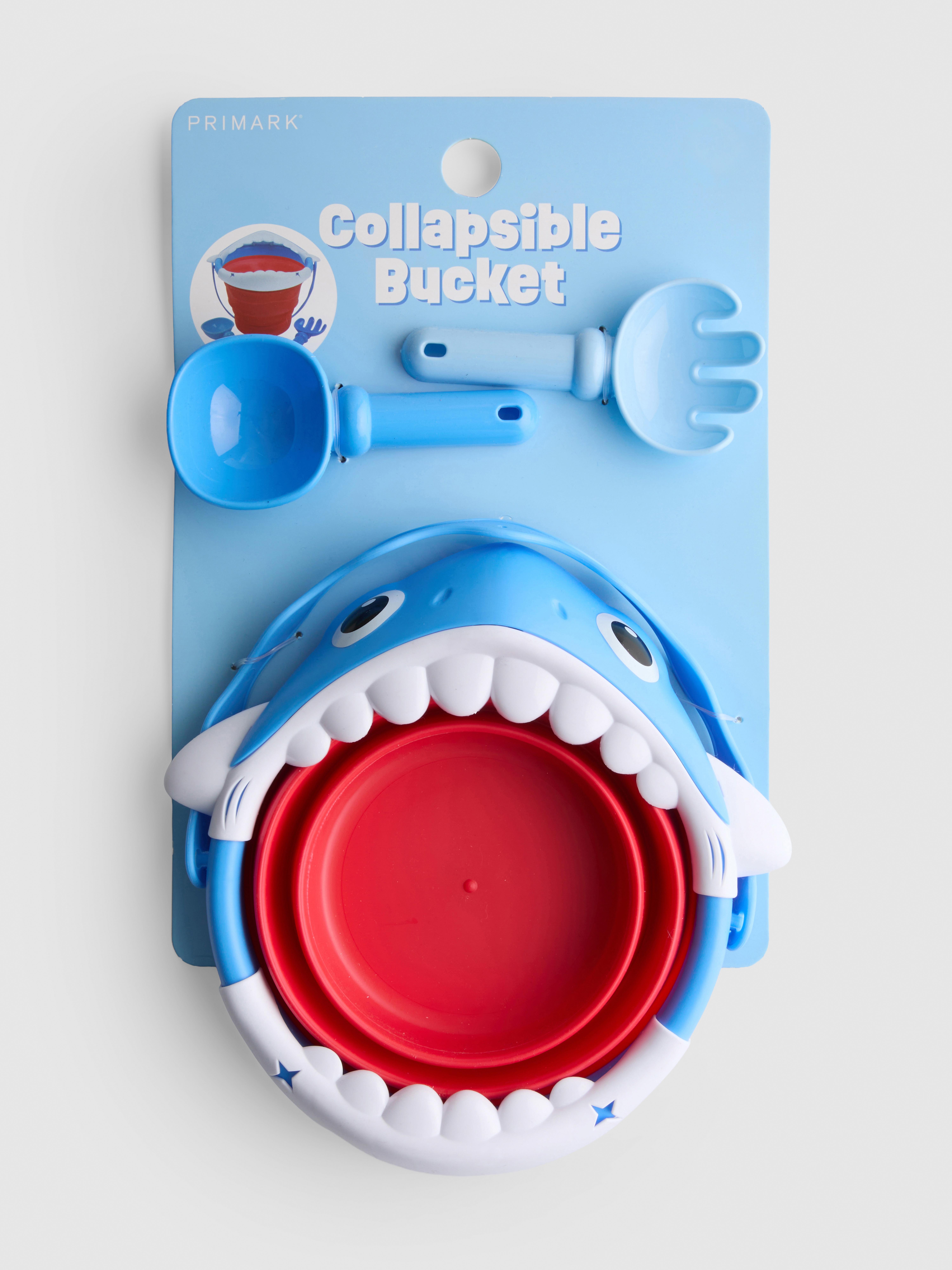 3-Piece Shark Collapsible Beach Bucket Set