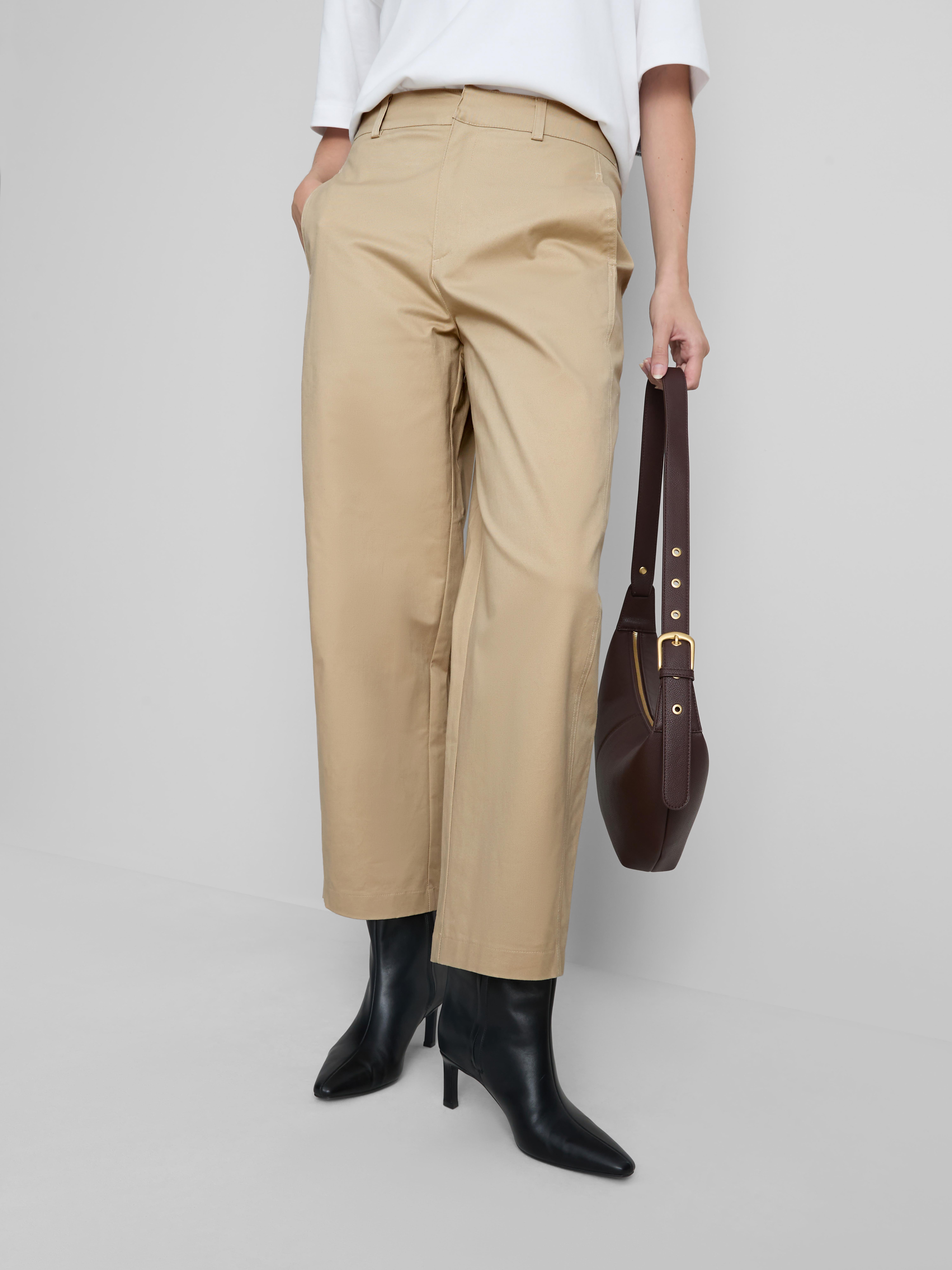 Pantaloni funzionali barrel alta percentuale cotone Pietra