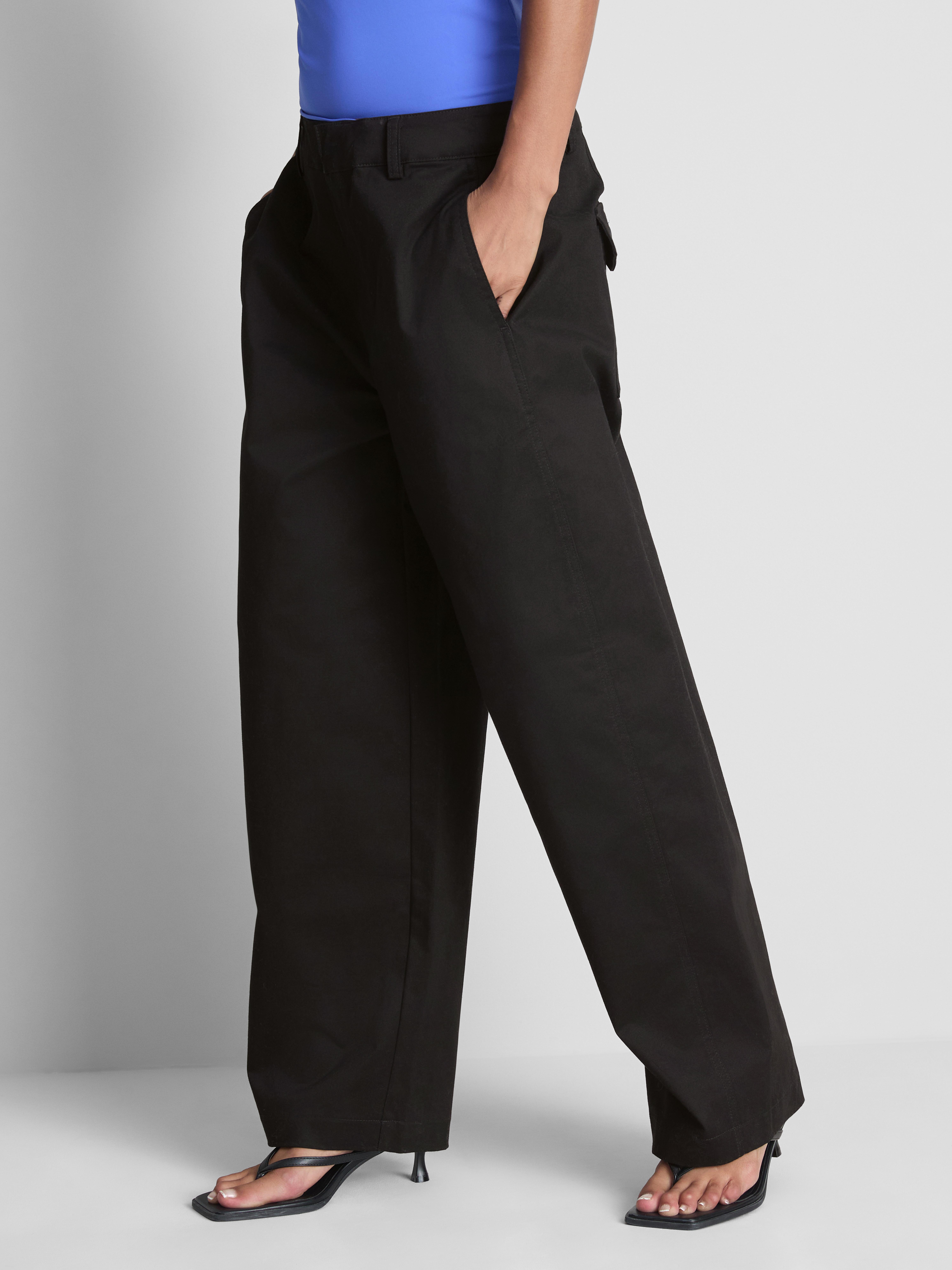Pantaloni funzionali barrel alta percentuale cotone