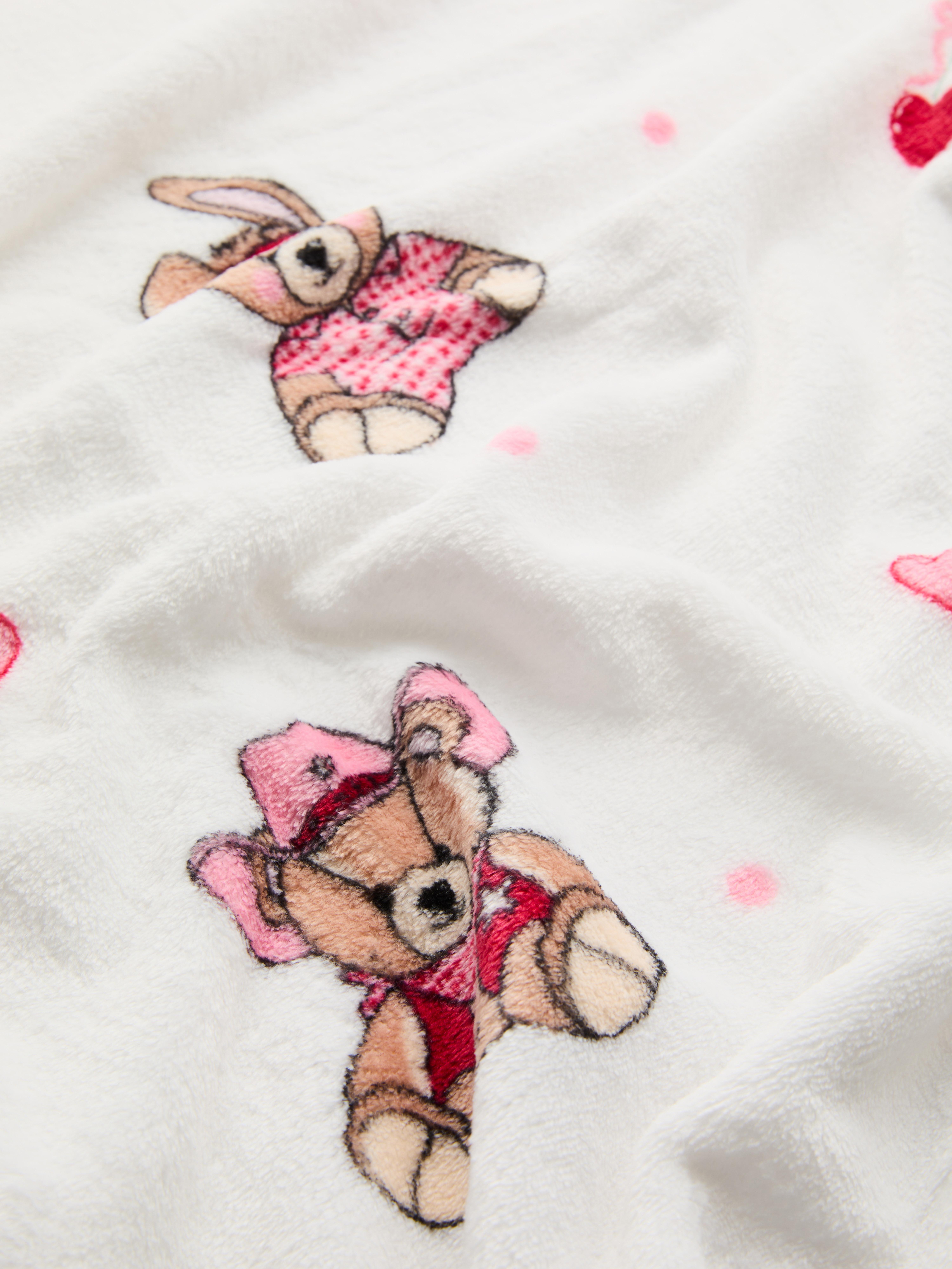 Superzachte deken met beertjes en kersen