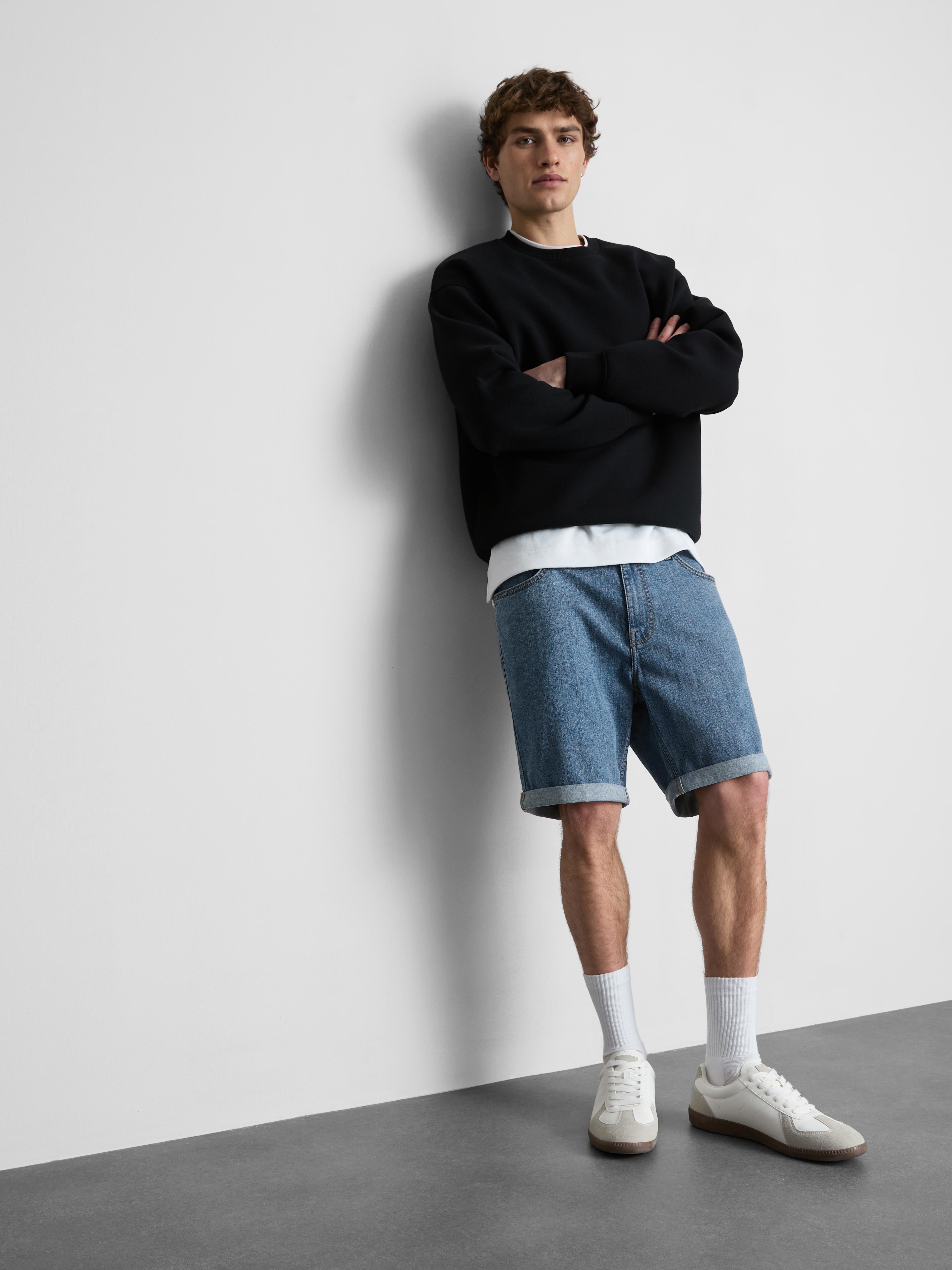 Mid-Rise Skinny Denim Shorts