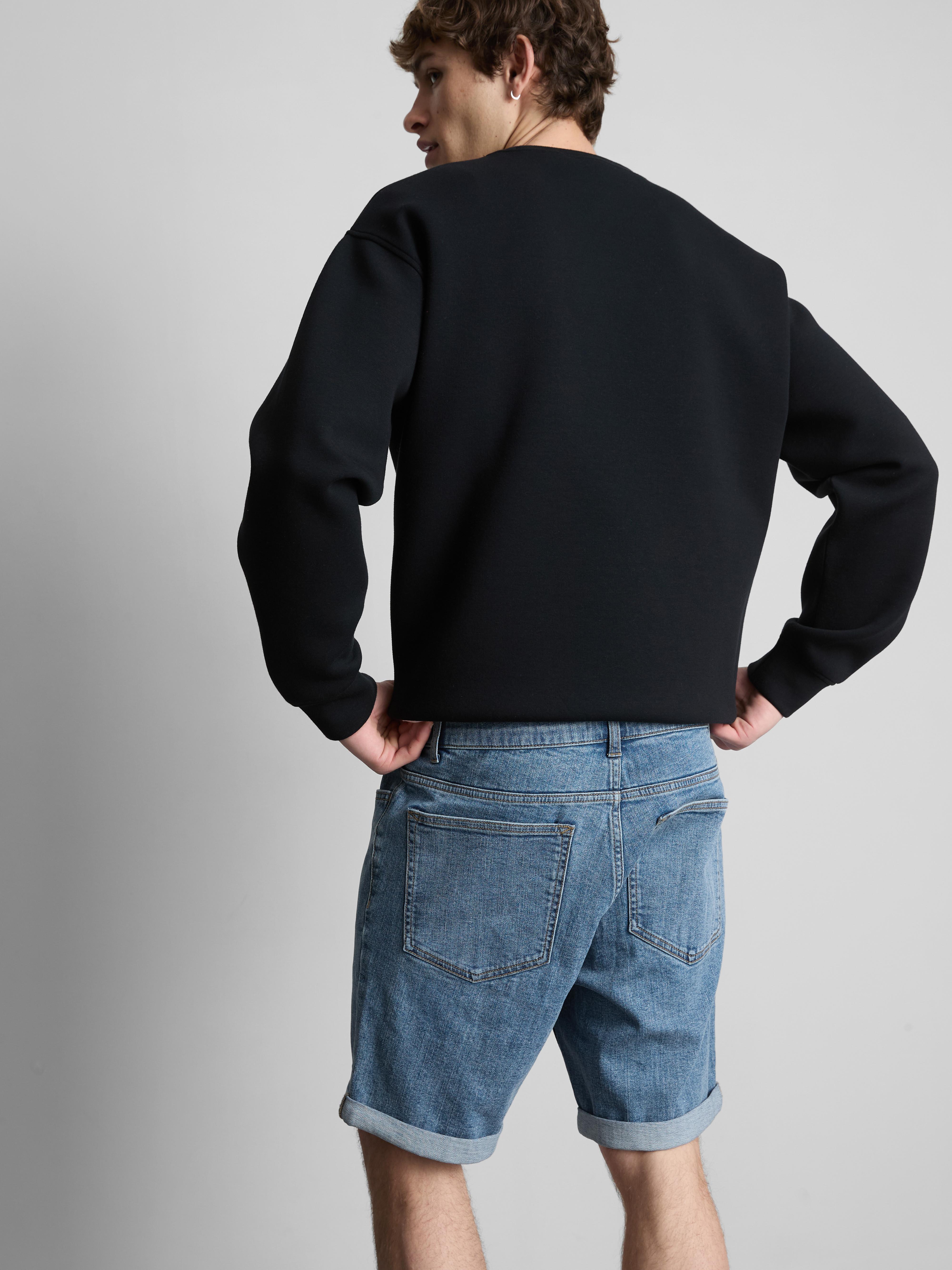 Mid-Rise Skinny Denim Shorts