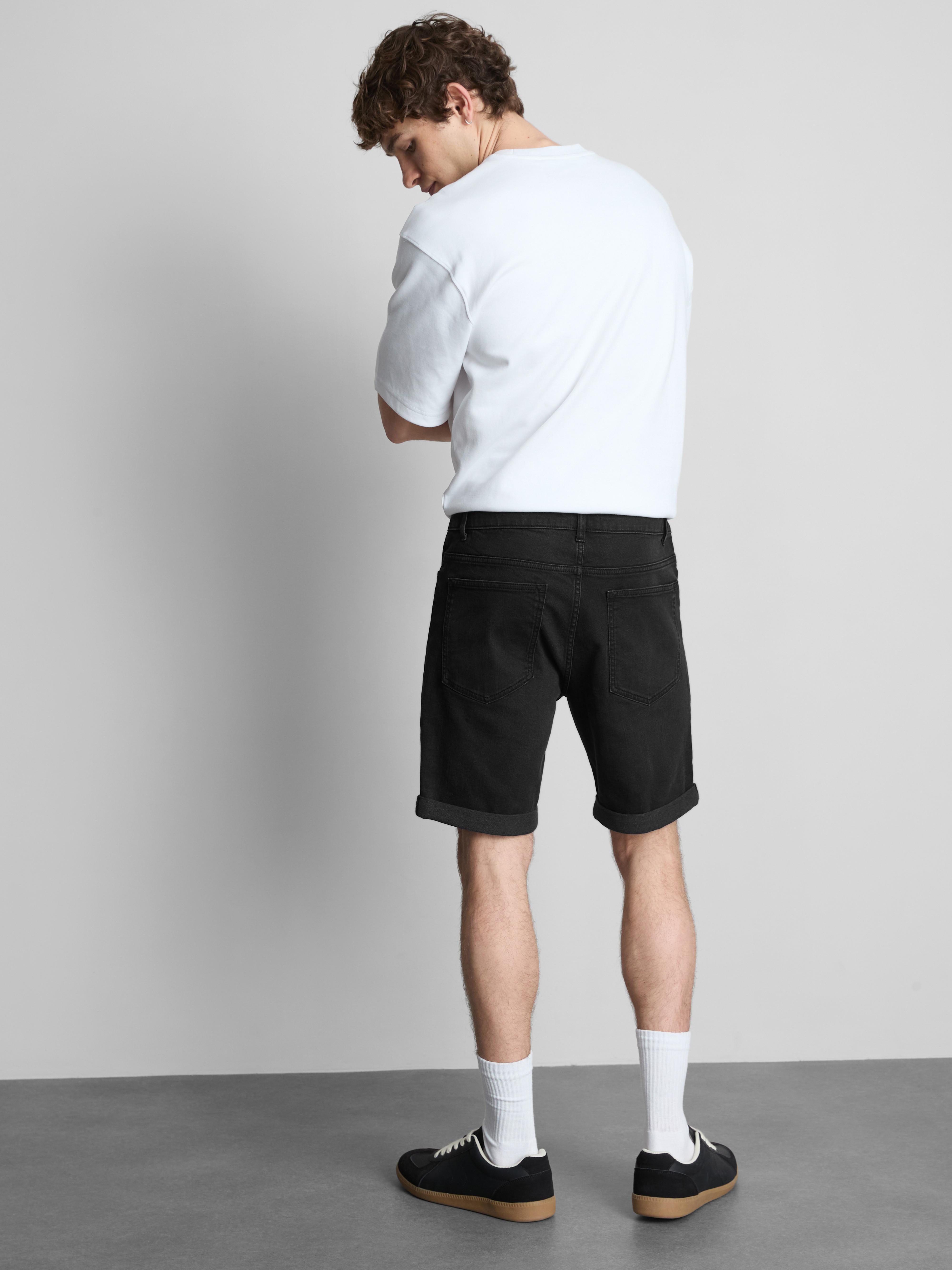 Mid-Rise Skinny Denim Shorts