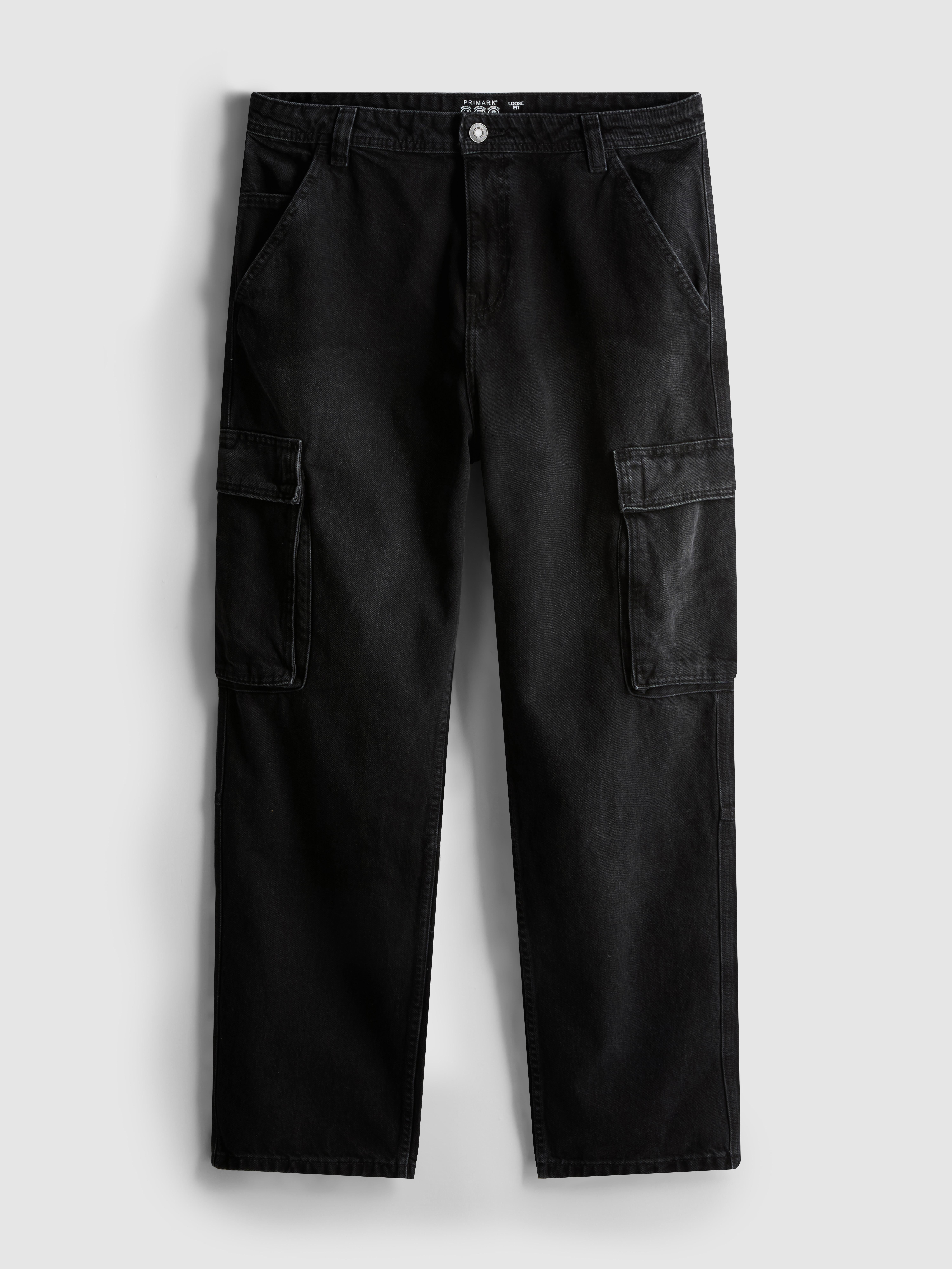 Mid-Rise Loose Cargo Jeans
