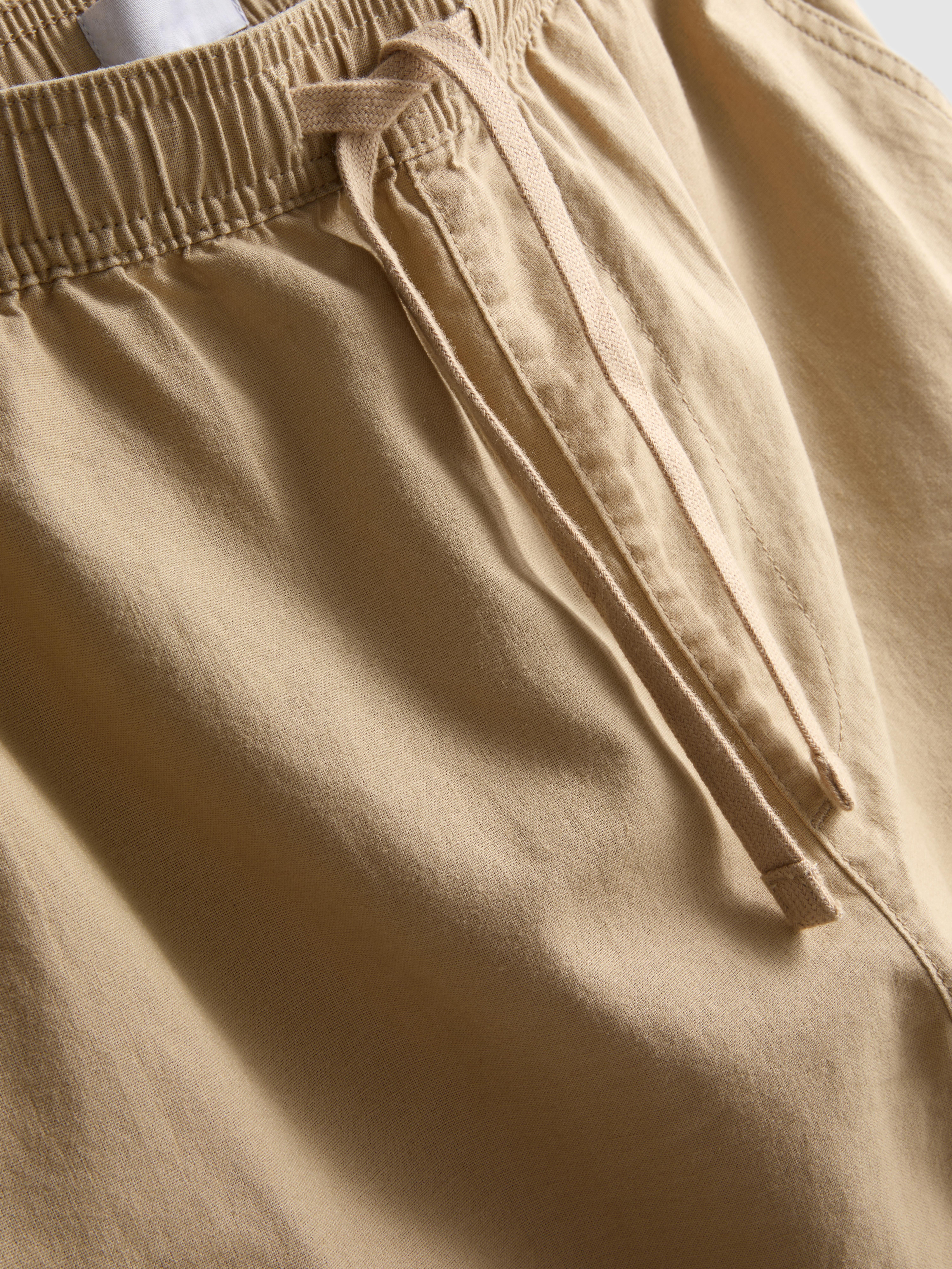 Linen-Blend Cargo Shorts