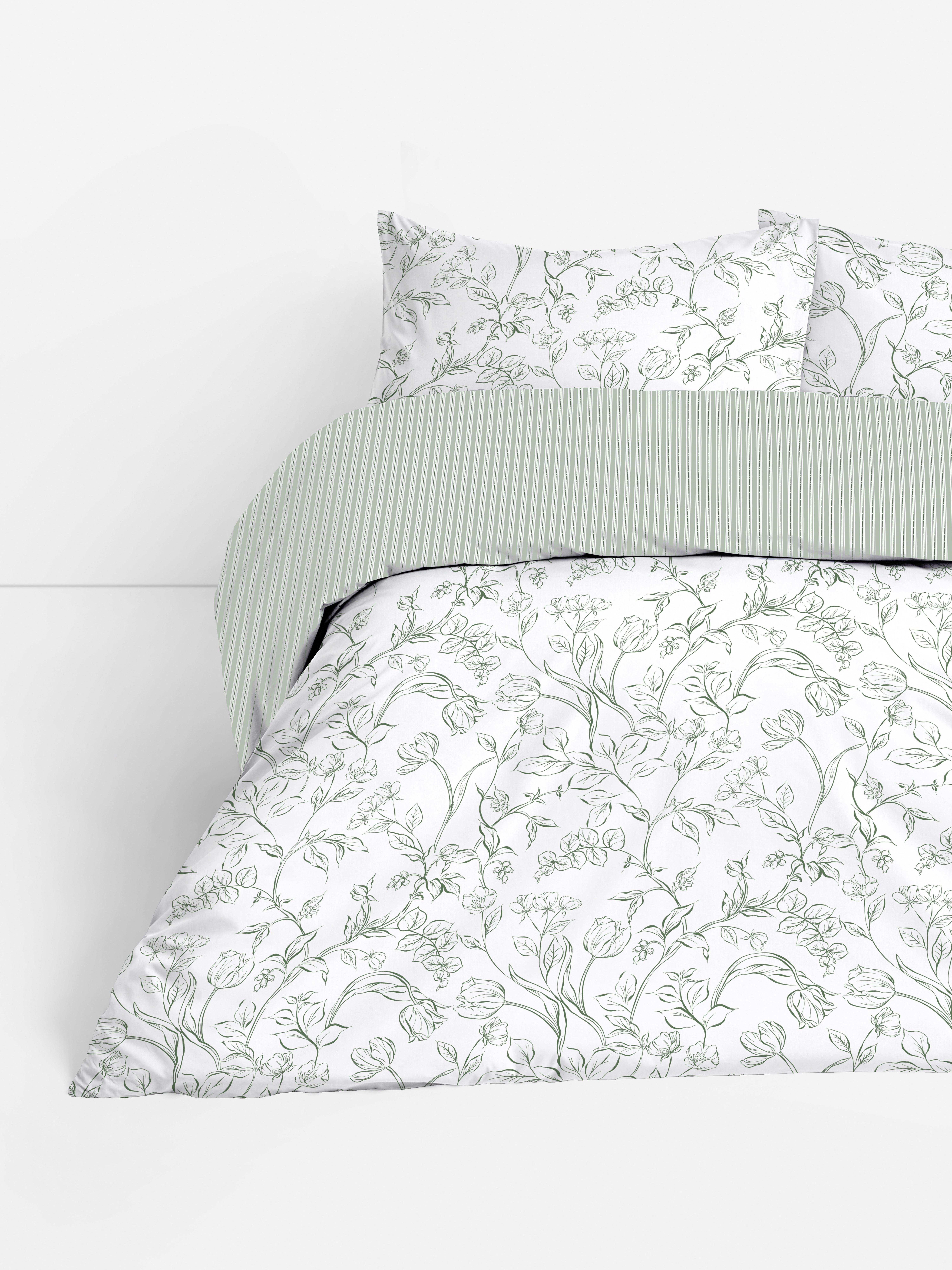 Parure de lit king size à motif floral esquissé