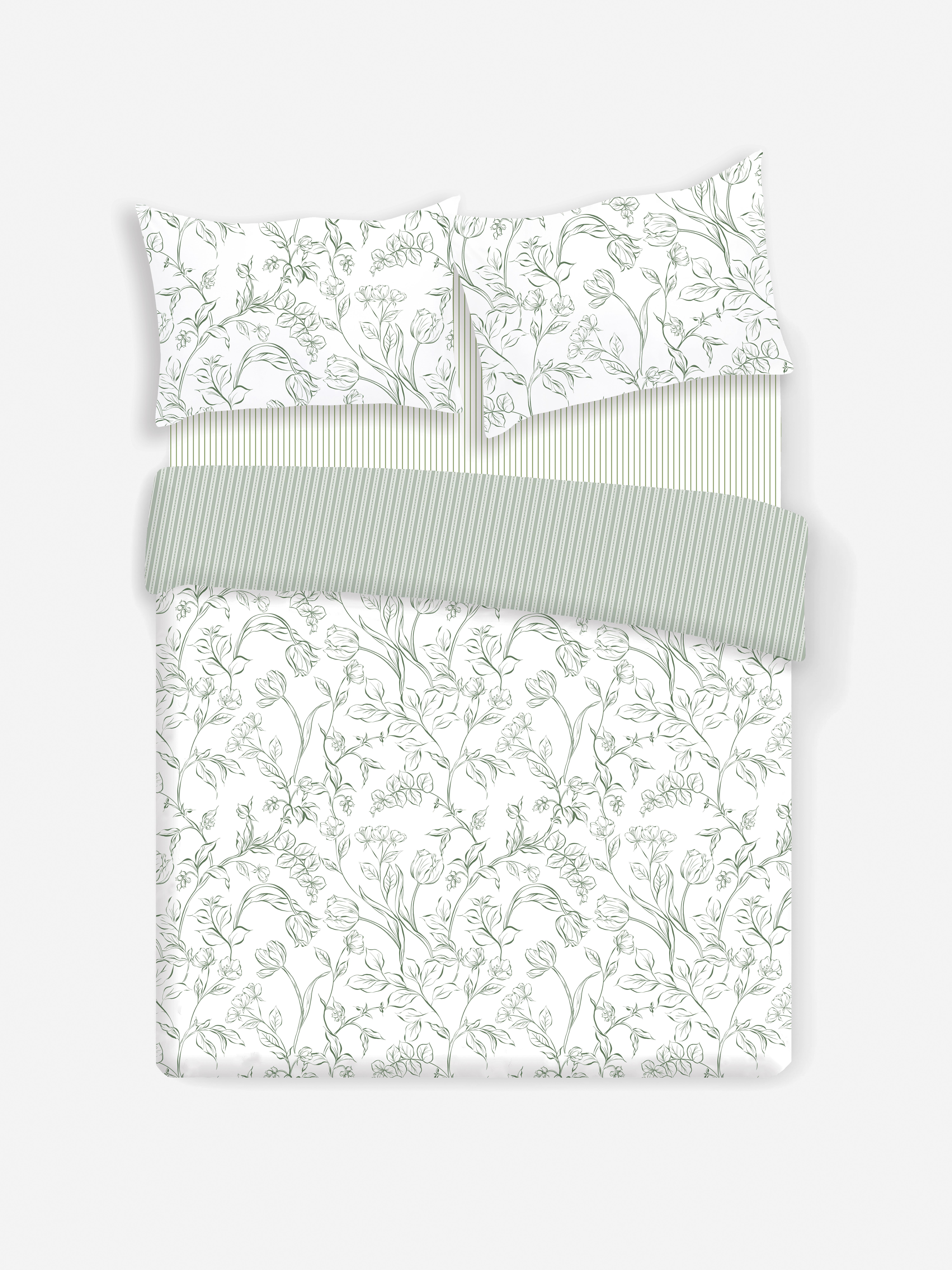 Parure de lit king size à motif floral esquissé