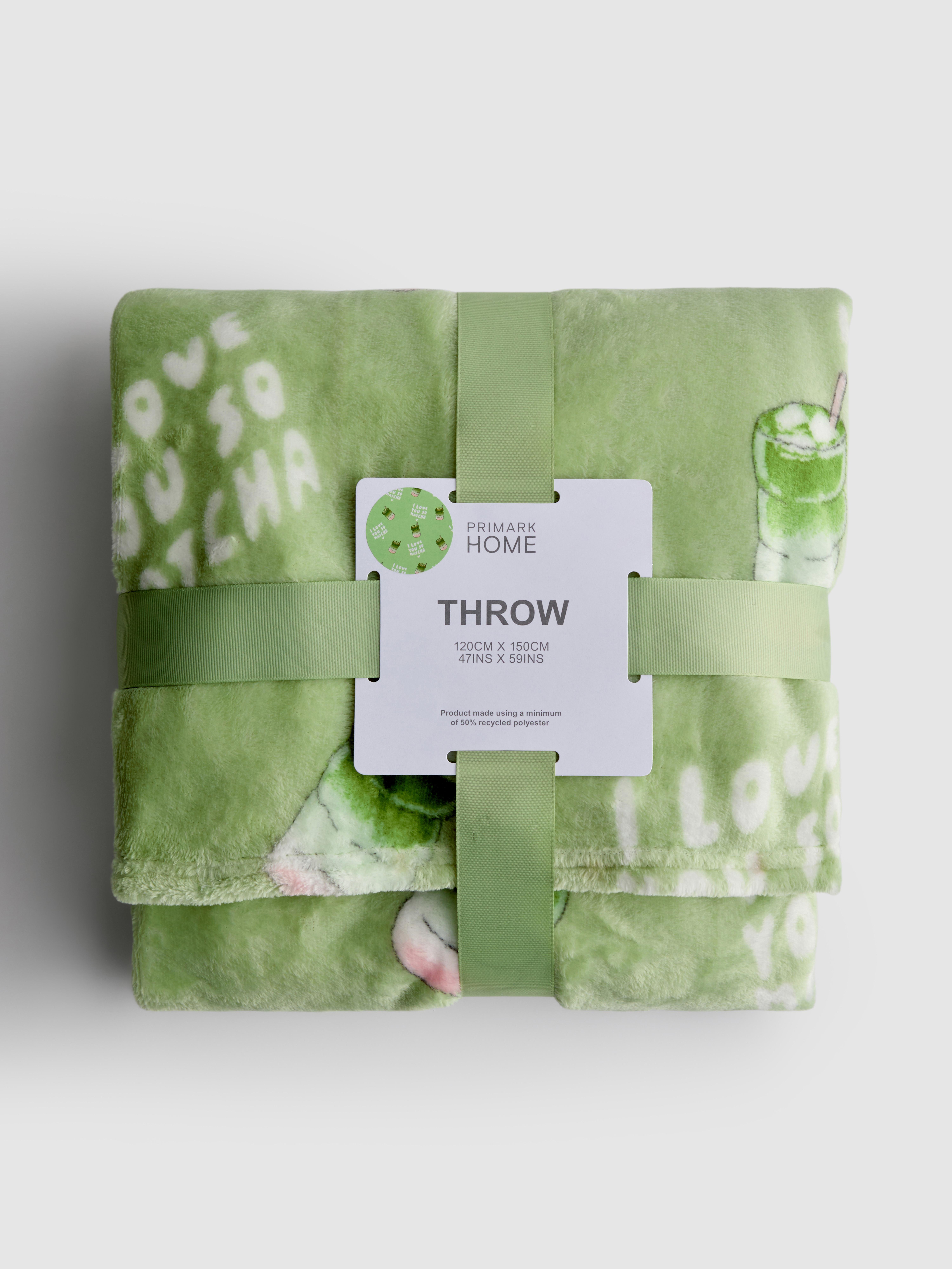 Zachte deken met matcha-thema