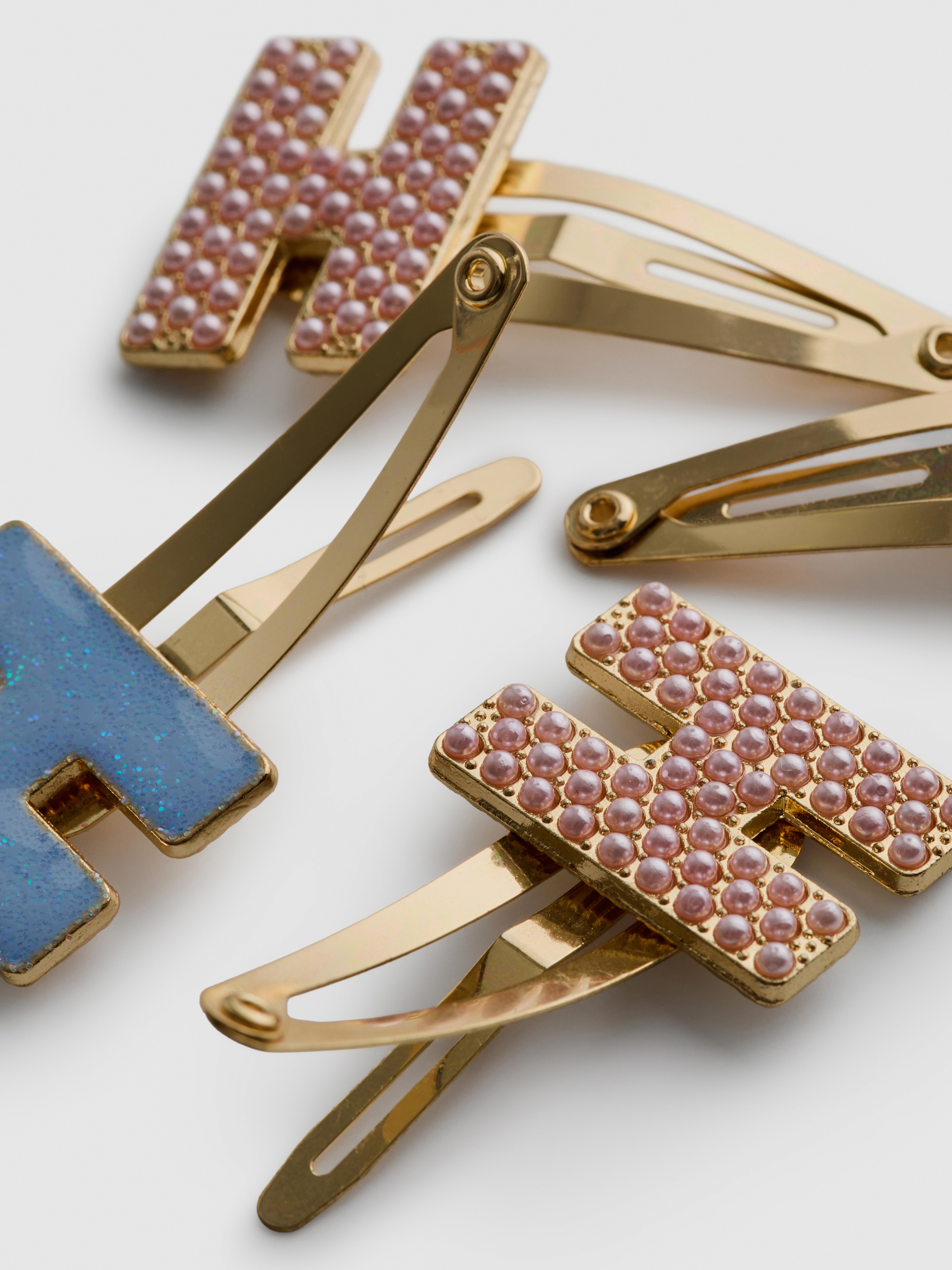 4-Pack Initial Snap Hair Clips