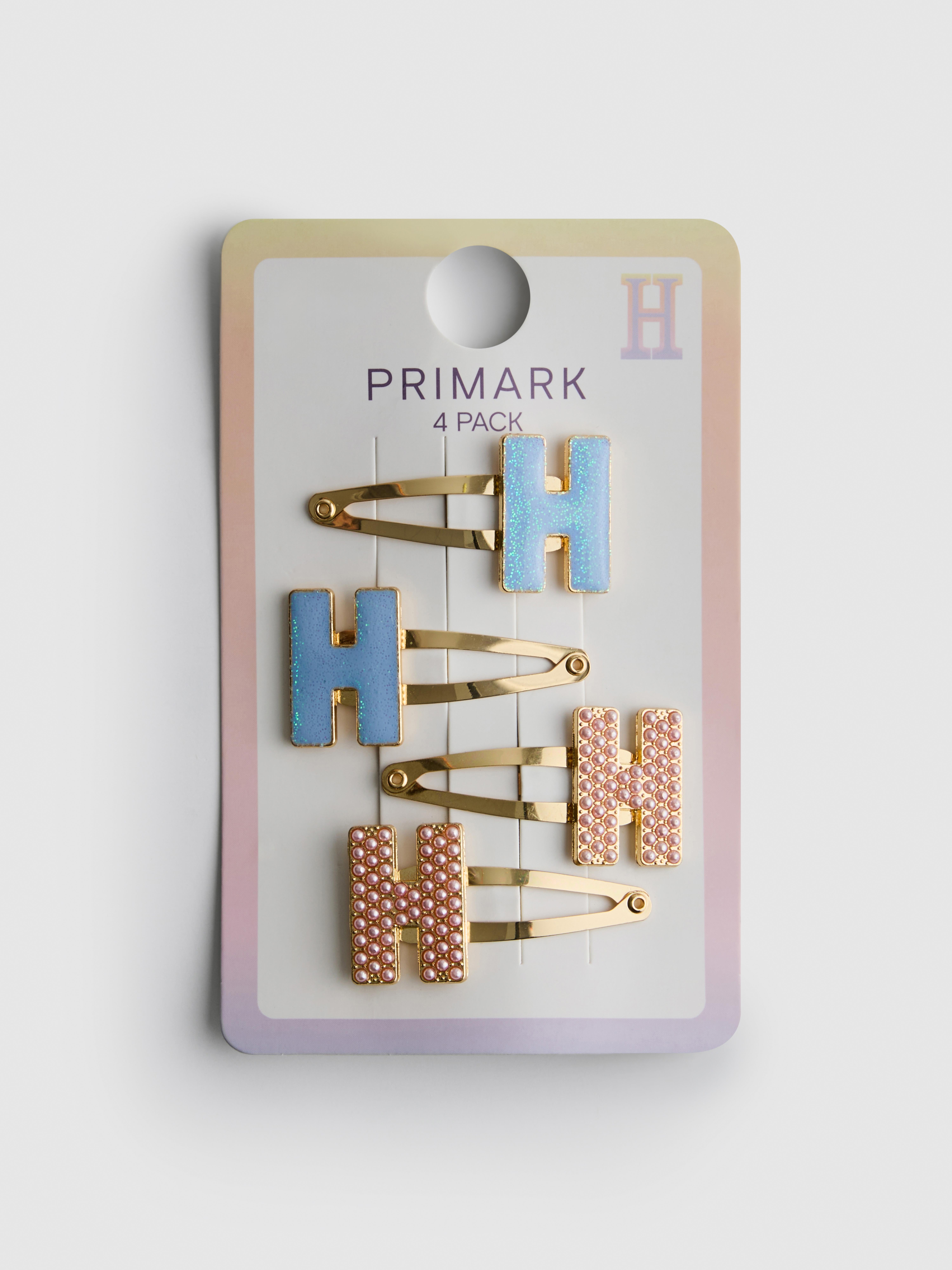 4-Pack Initial Snap Hair Clips