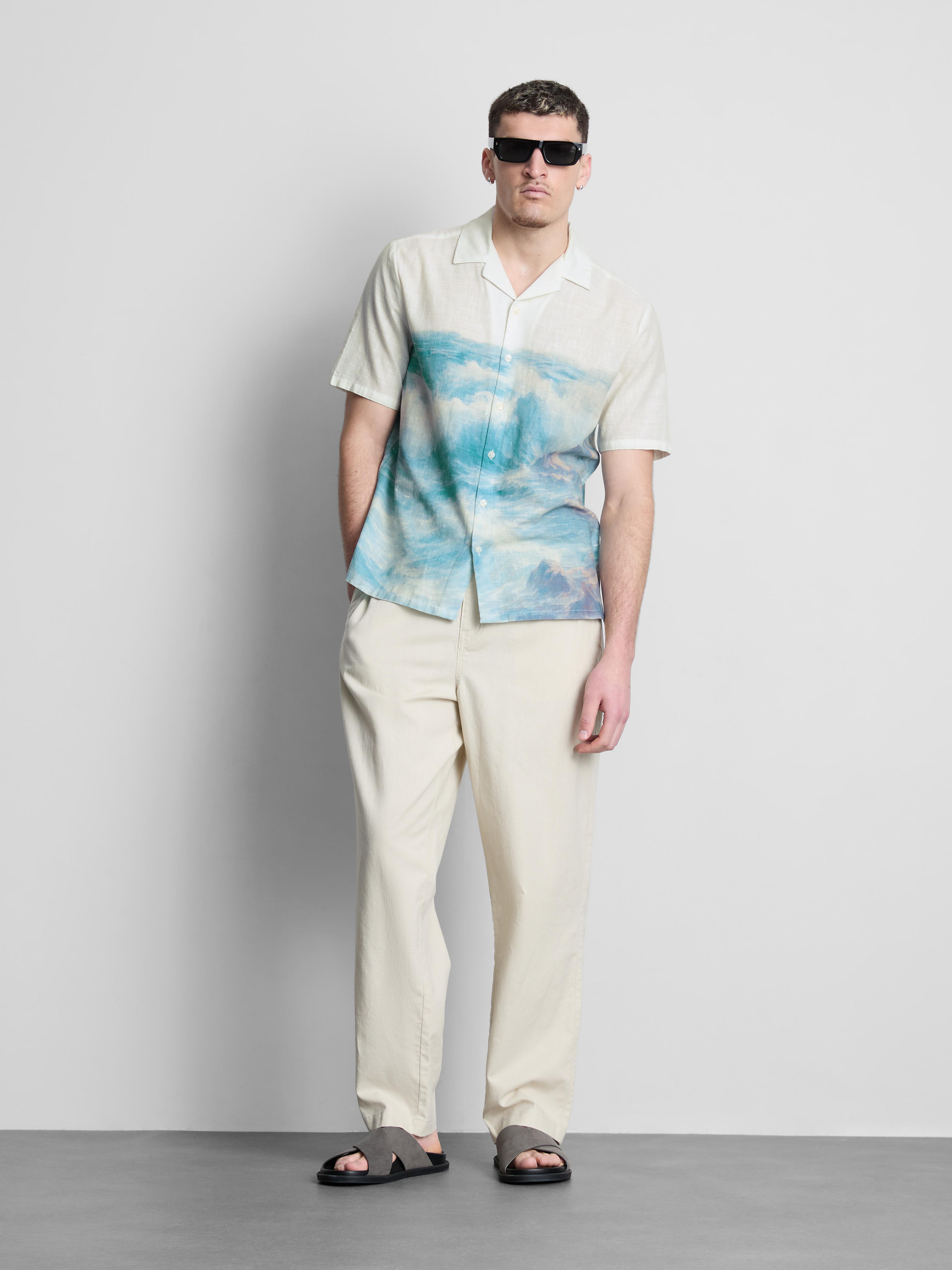 Chemise à col à revers et imprimé pittoresque