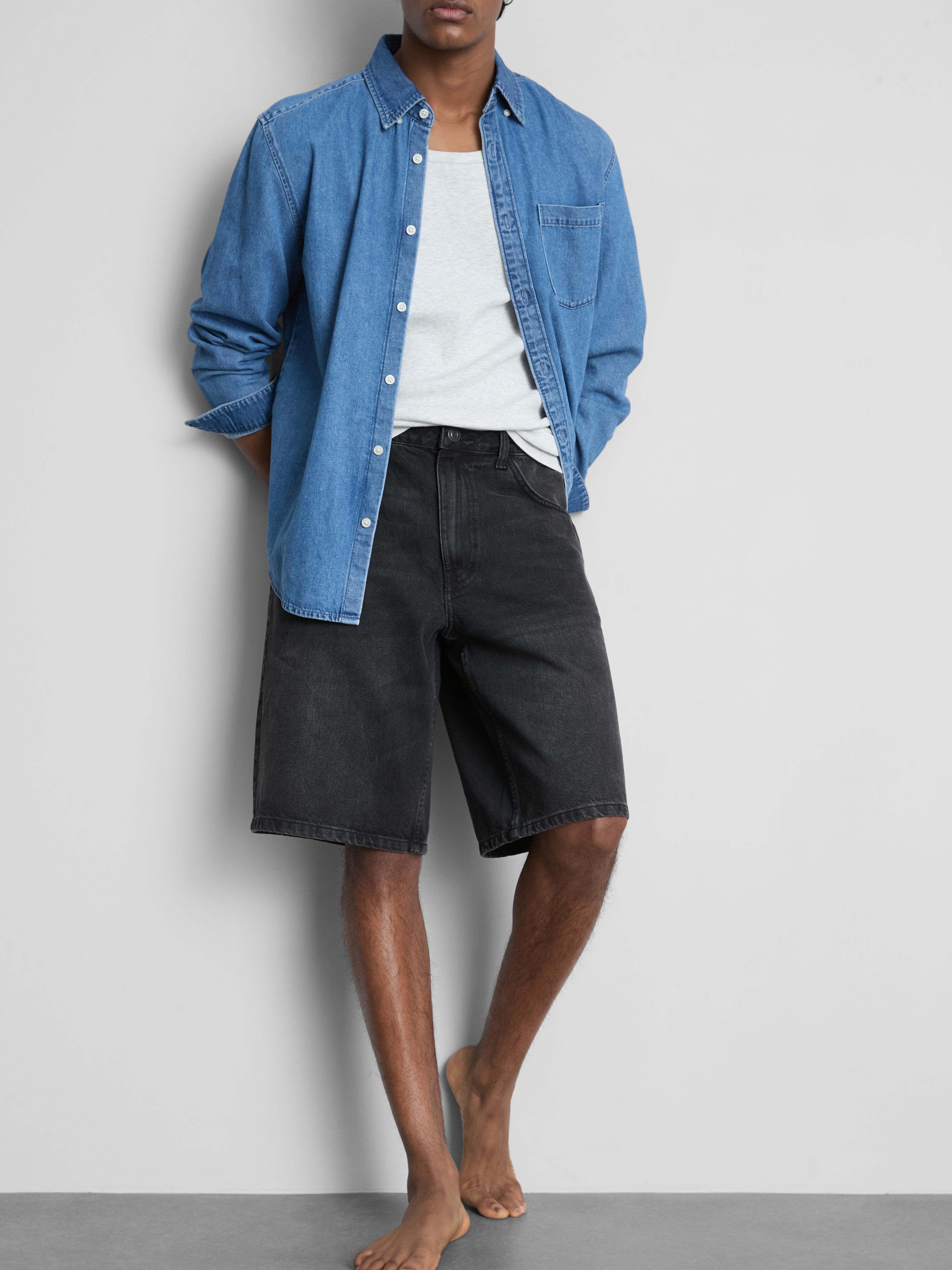 Baggy-Jeansshorts mit mittlerer Leibhöhe