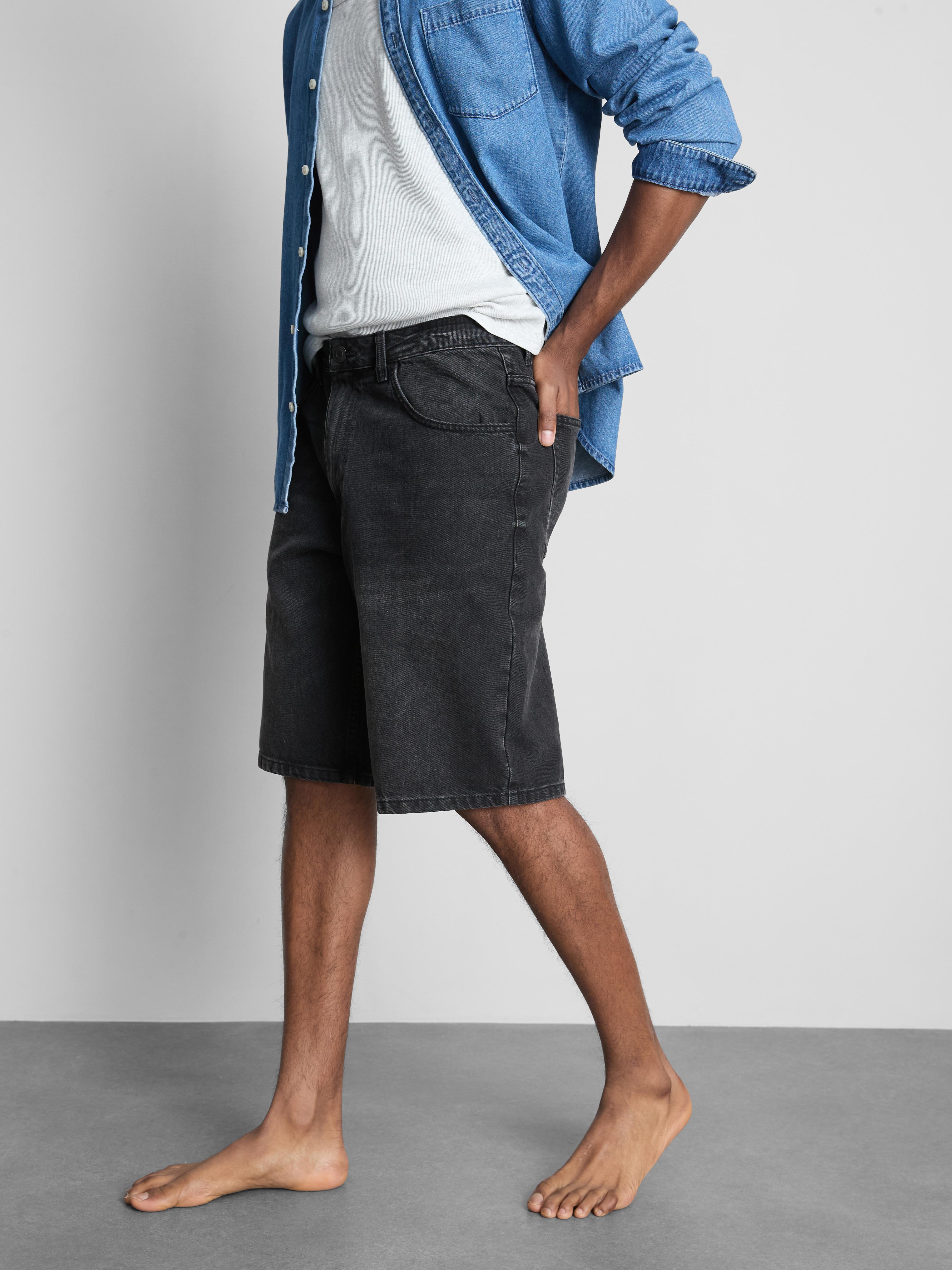 Baggy-Jeansshorts mit mittlerer Leibhöhe
