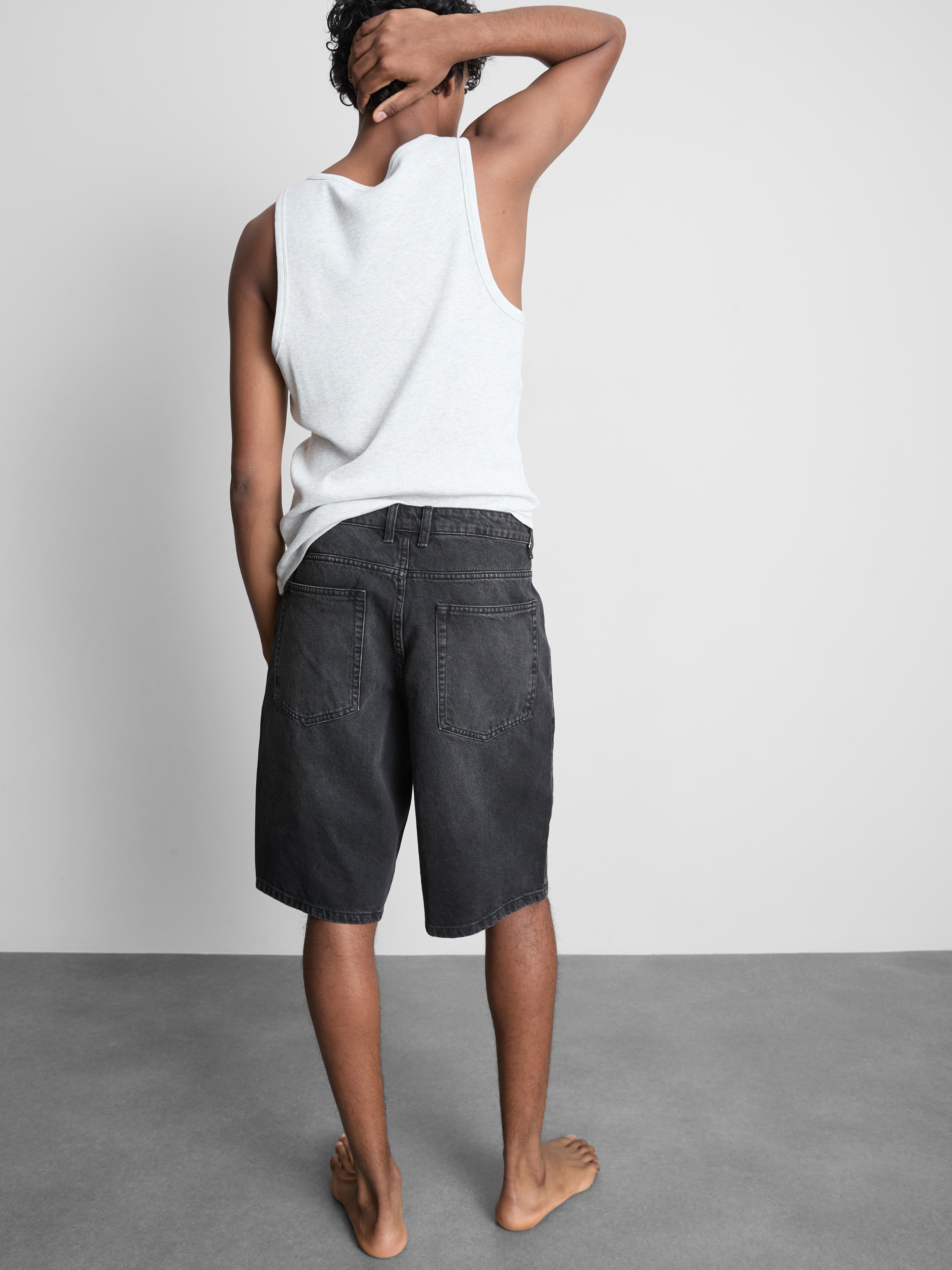 Baggy-Jeansshorts mit mittlerer Leibhöhe