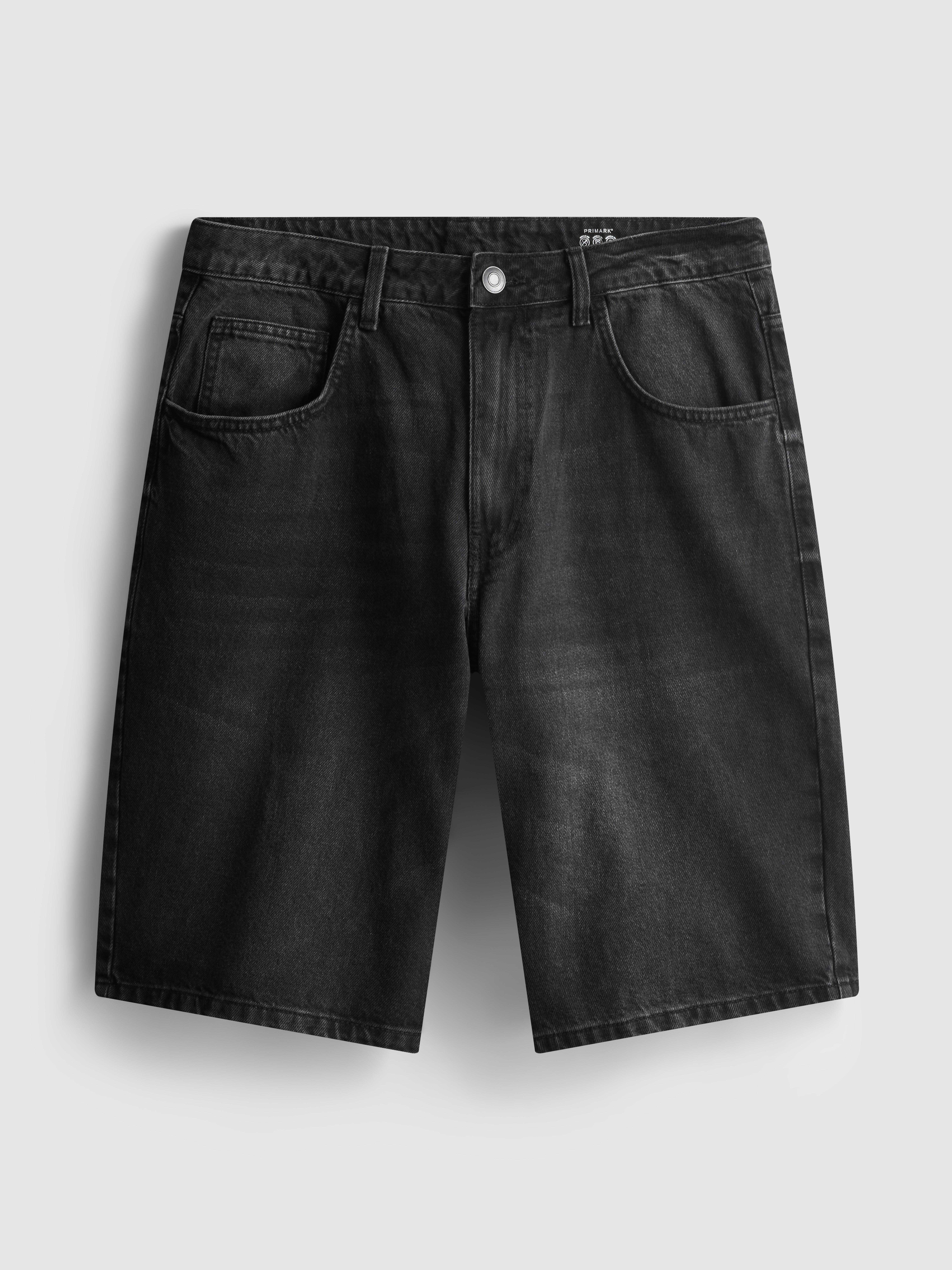 Mid-Rise Baggy Denim Shorts