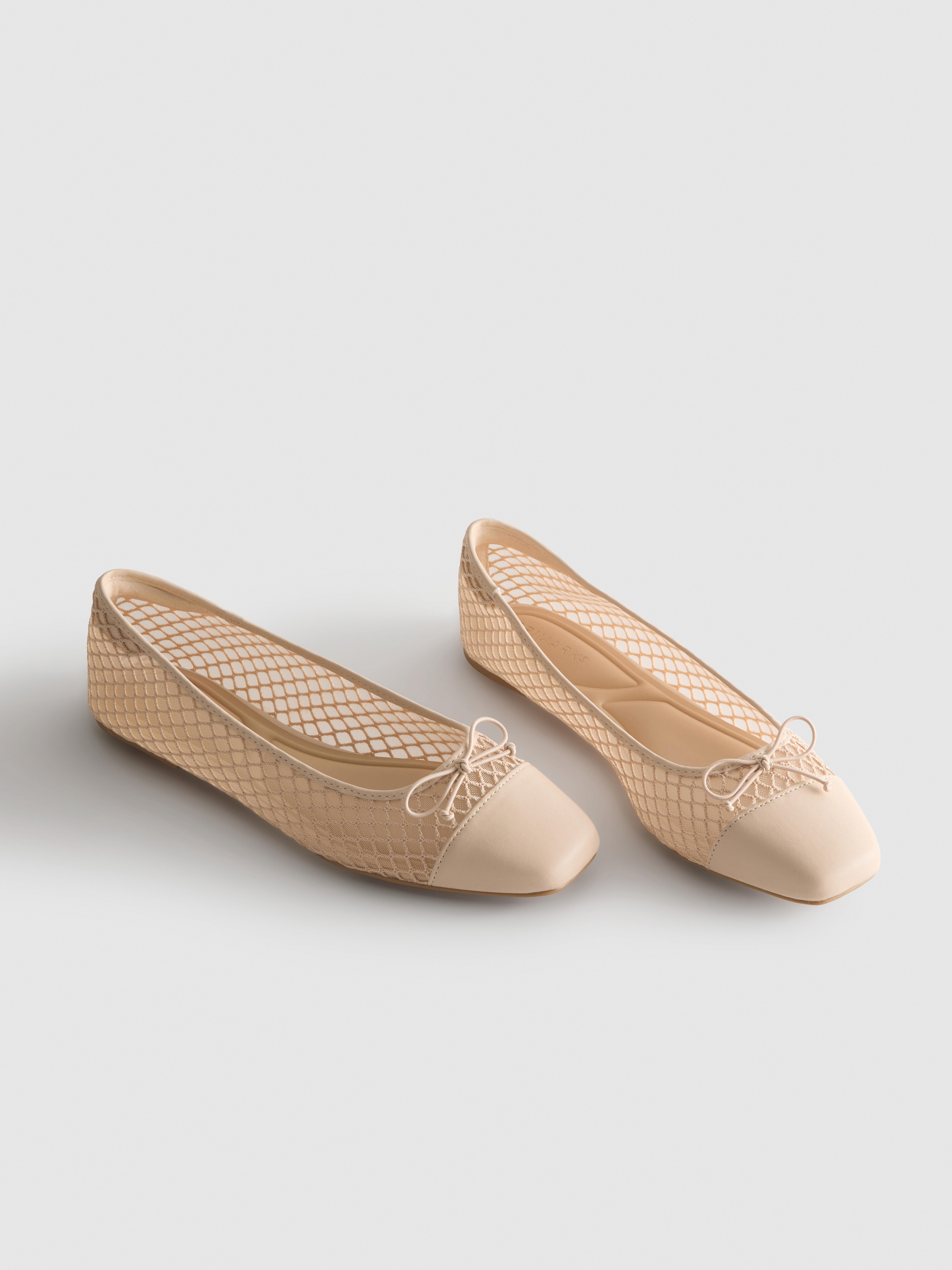 Ballerines en maille à bout carré