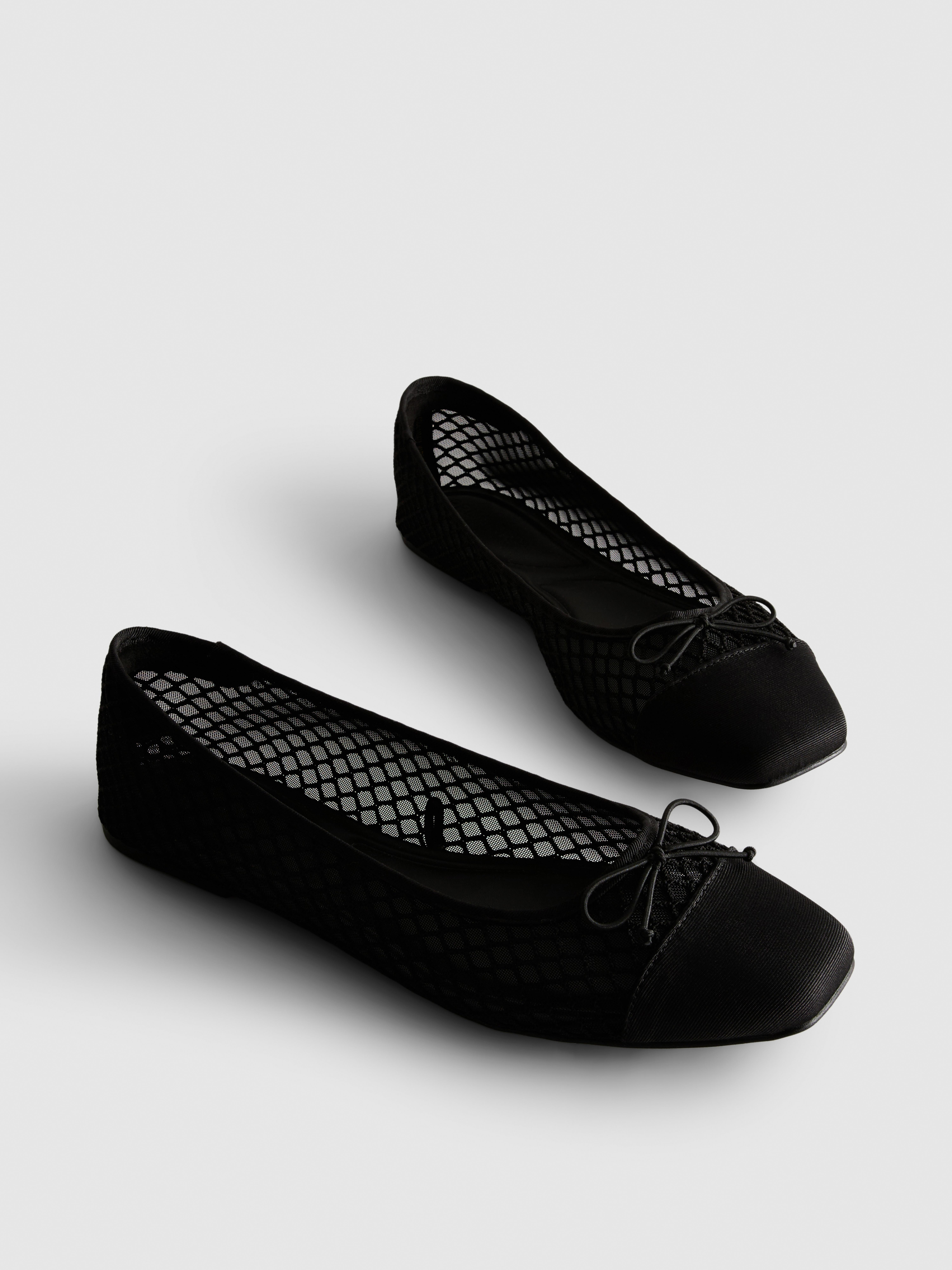 Mesh Square Ballet Pumps