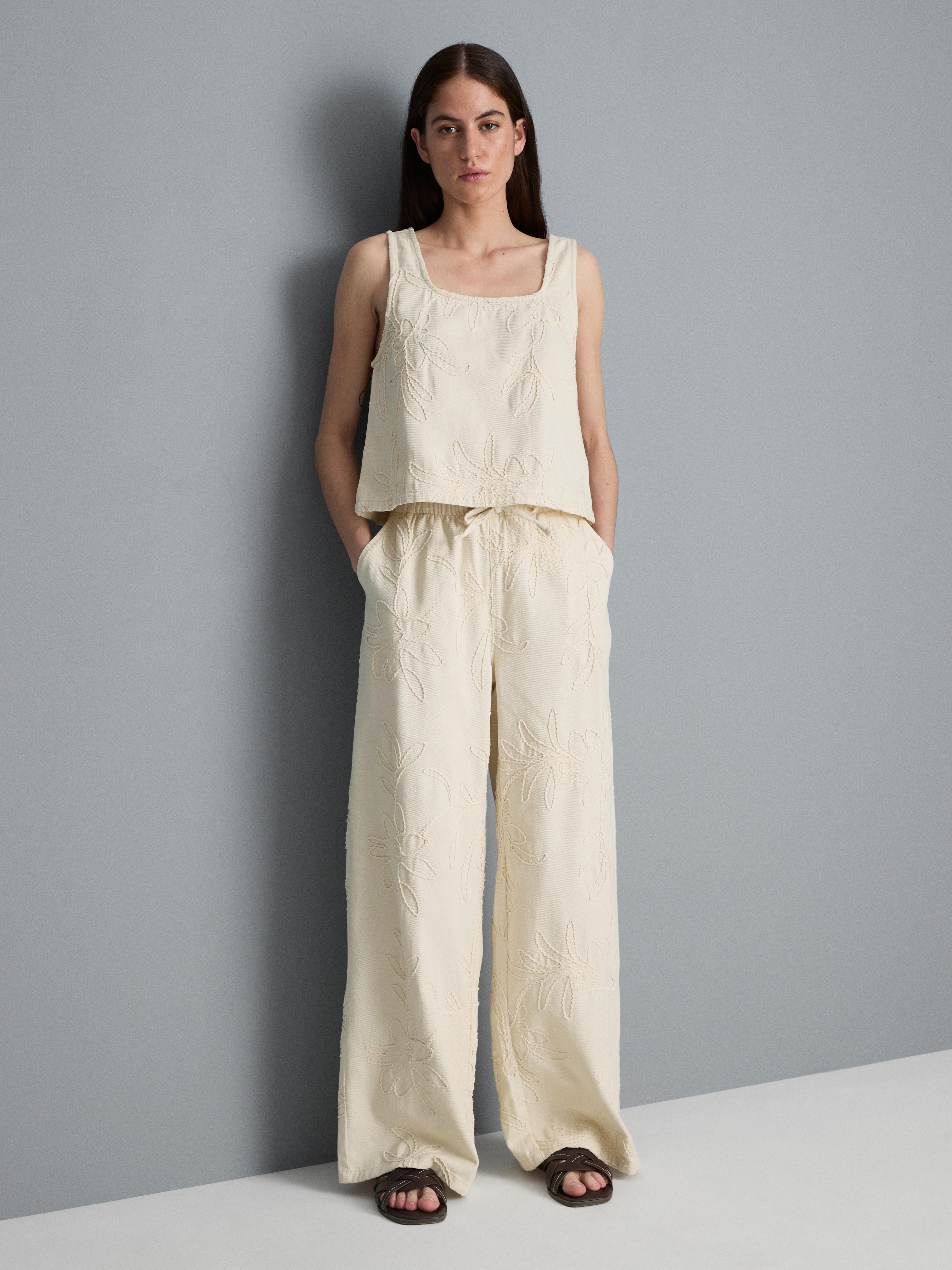 Cotton Denim Cornelli Wide Leg Trousers