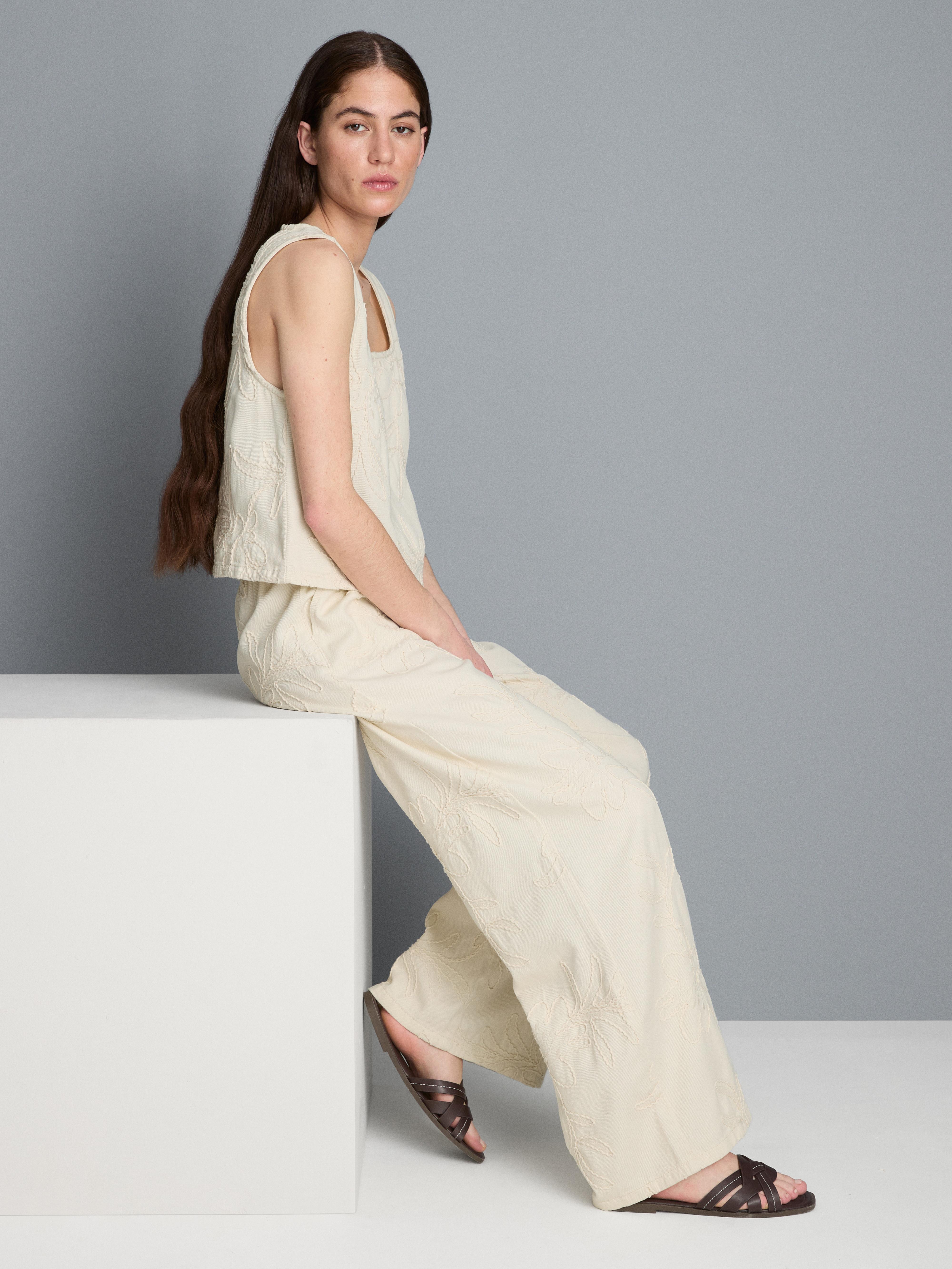 Pantaloni larghi in denim di cotone Cornelli