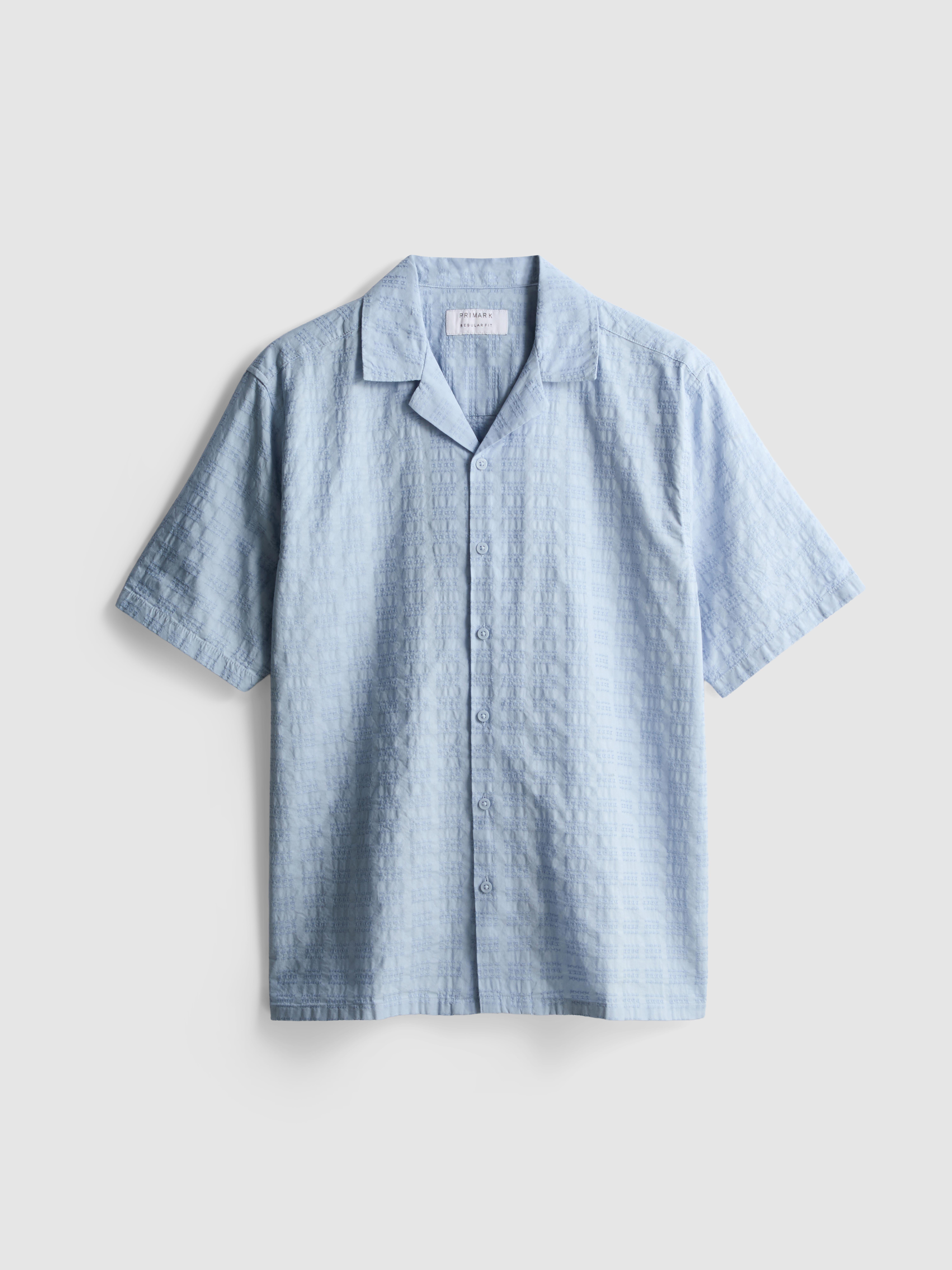 Textured Short-Sleeve Button-Up Shirt